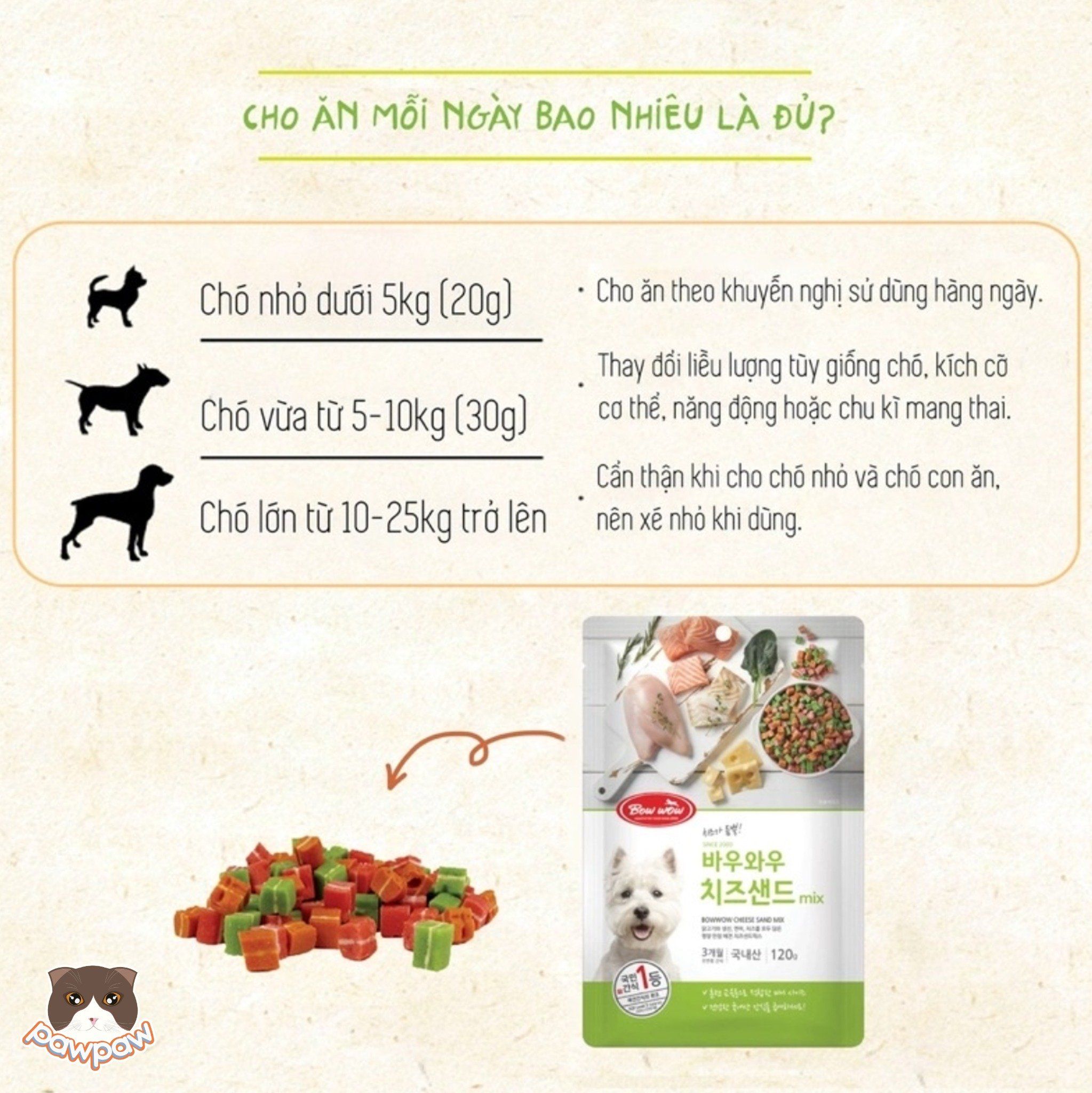 Snack BowWow sandwich hỗn hơp 120g cho chó