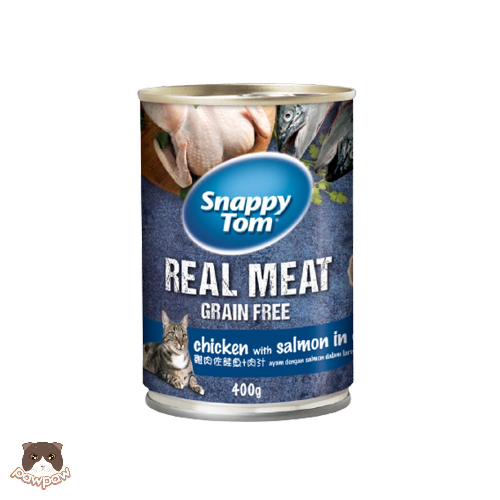 Pate Snappy Tom Real Meat lon 400gr cho mèo