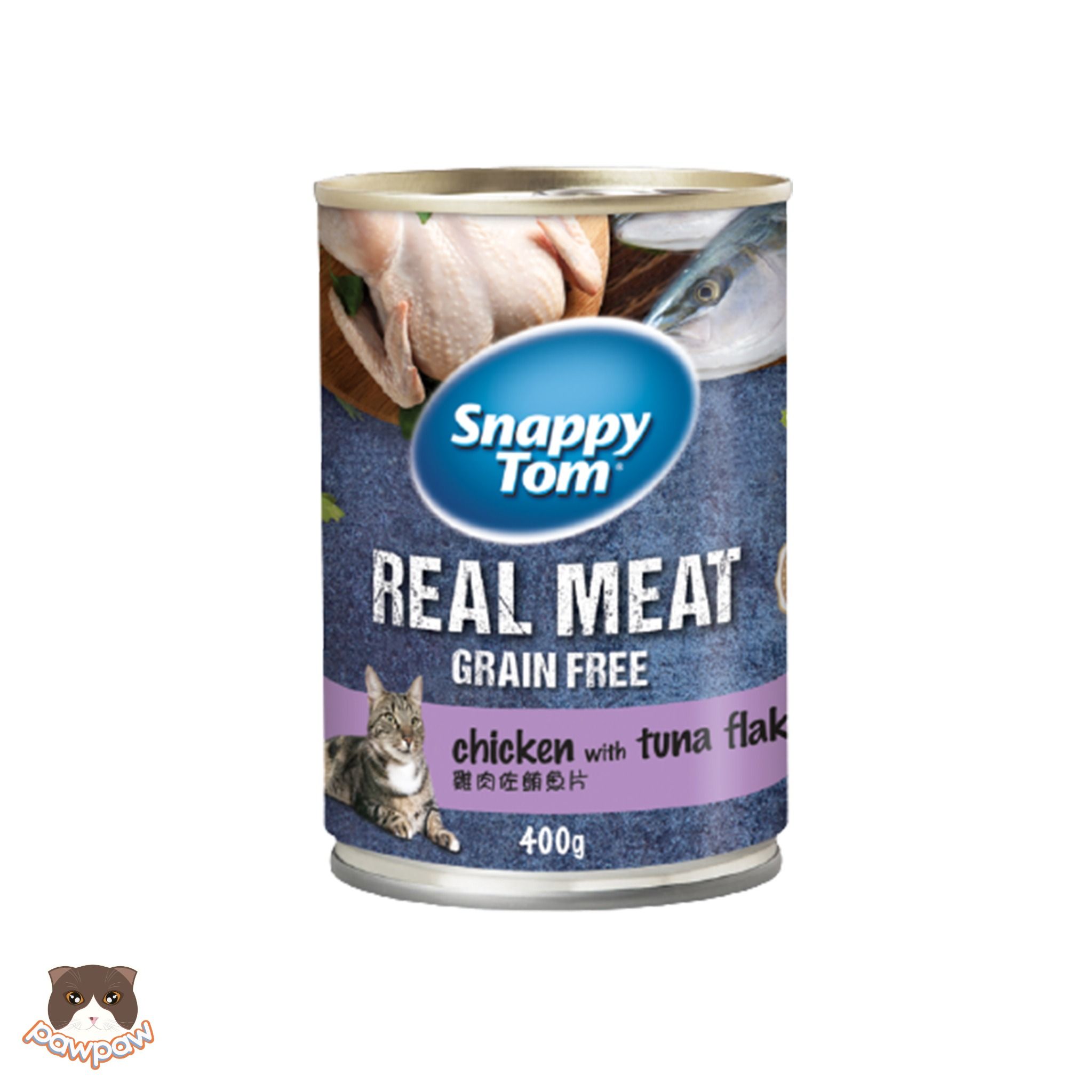 Pate Snappy Tom Real Meat lon 400gr cho mèo