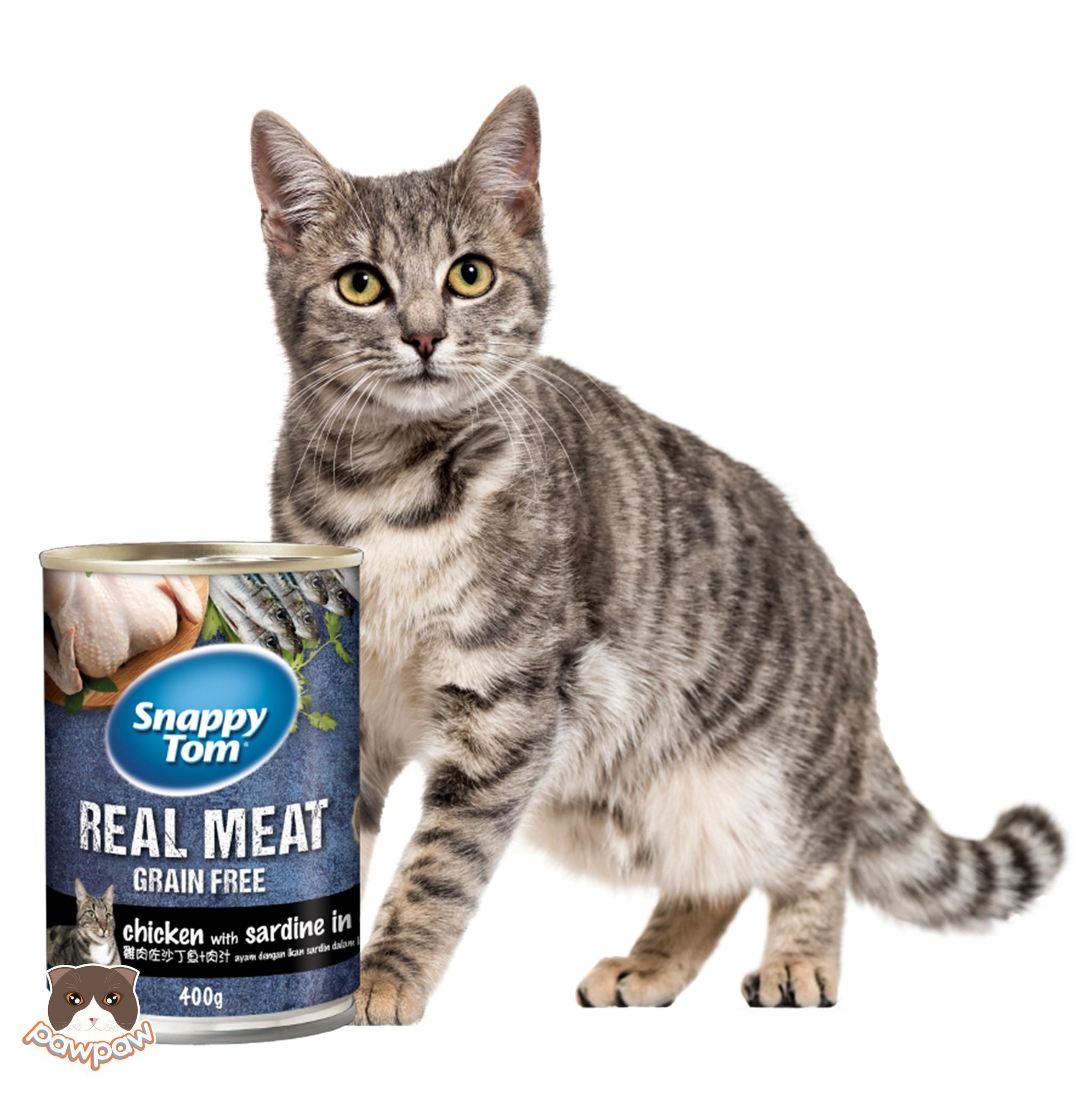 Pate Snappy Tom Real Meat lon 400gr cho mèo