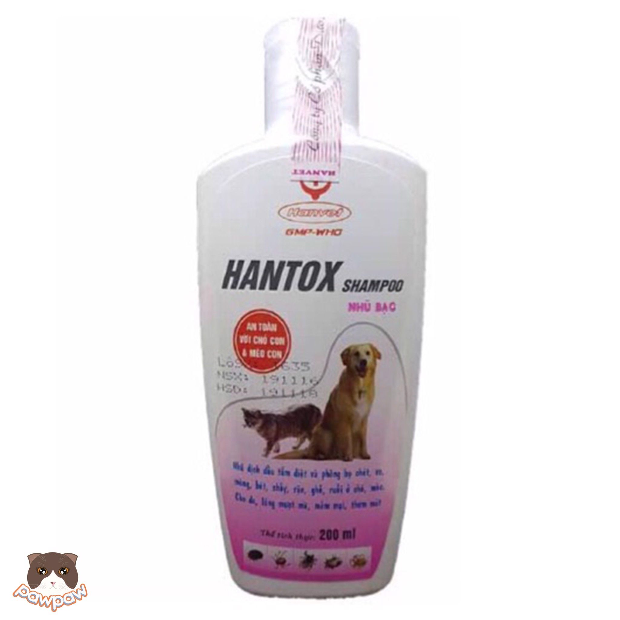 Sữa tắm Hantox trị ve rận, mượt lông cho chó con mèo con