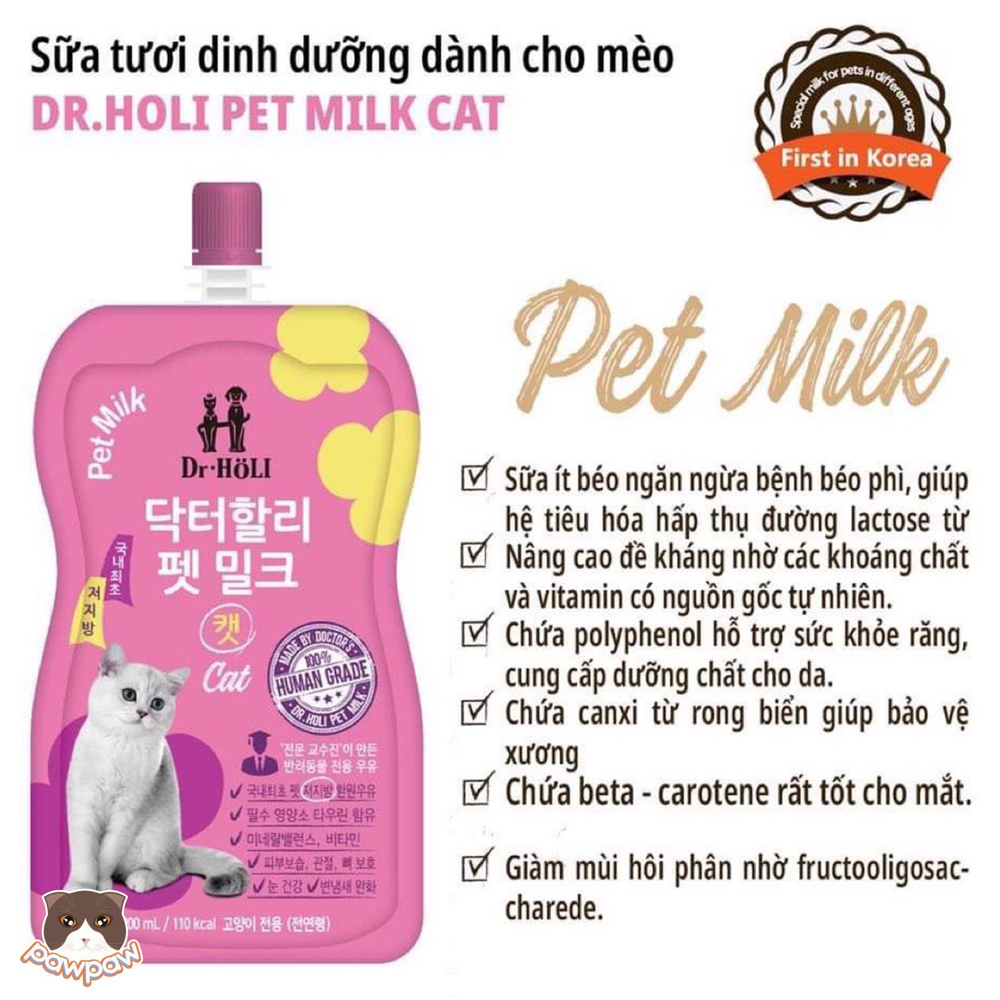  Sữa tươi Dr.Holi cho chó mèo 