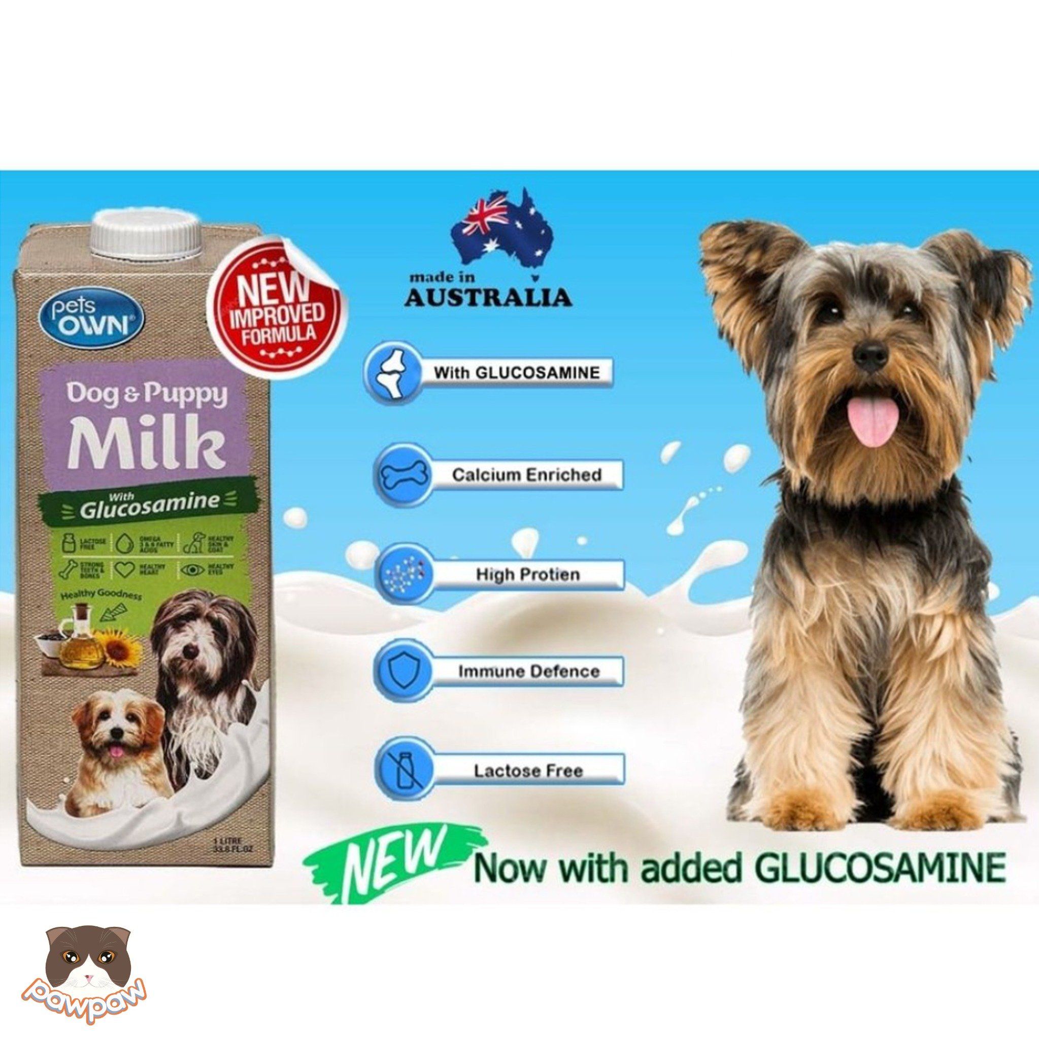  Sữa tươi Úc Pets Own 1L cho chó 