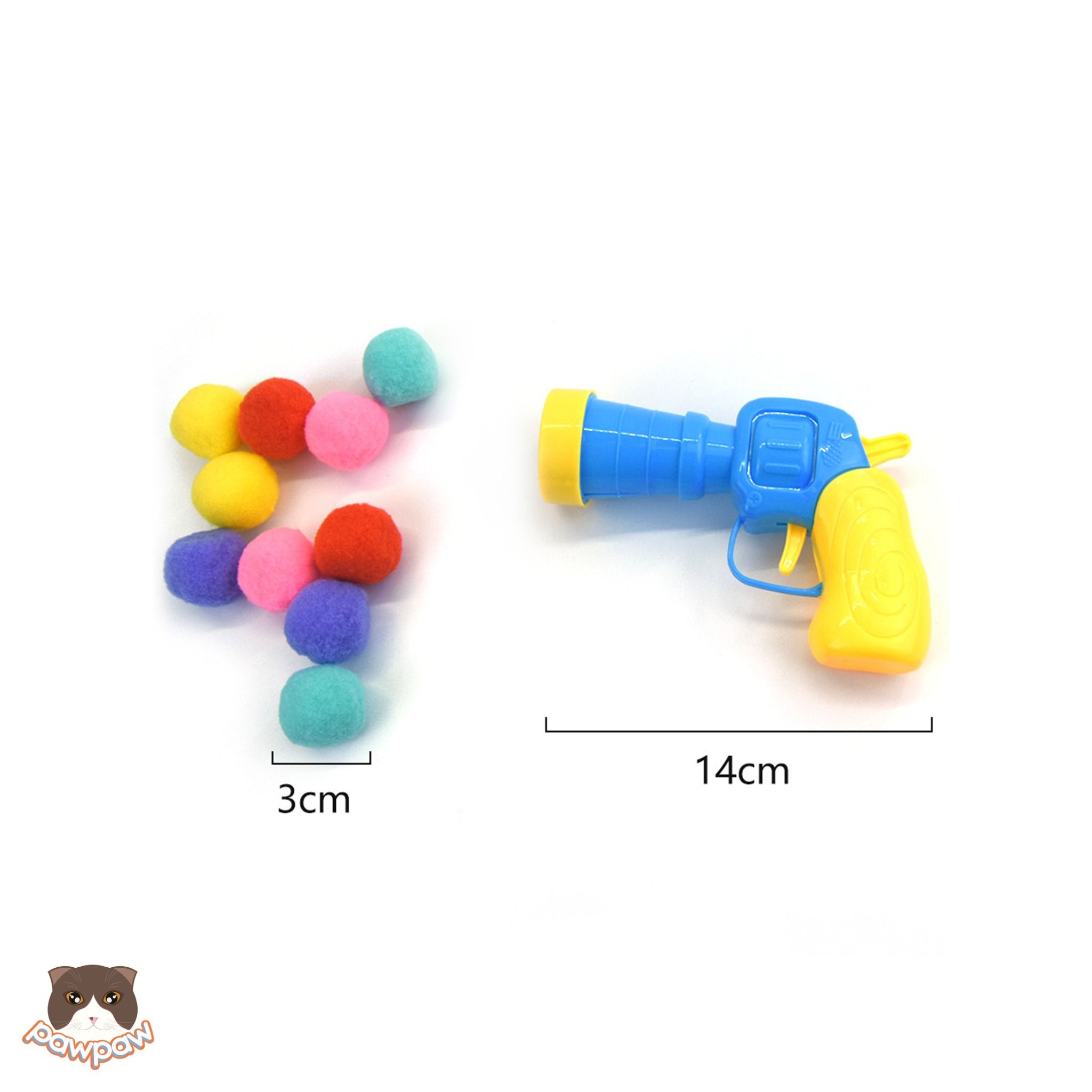 Đồ chơi súng bắn bóng bông cho chó mèo (kèm 30 bóng)