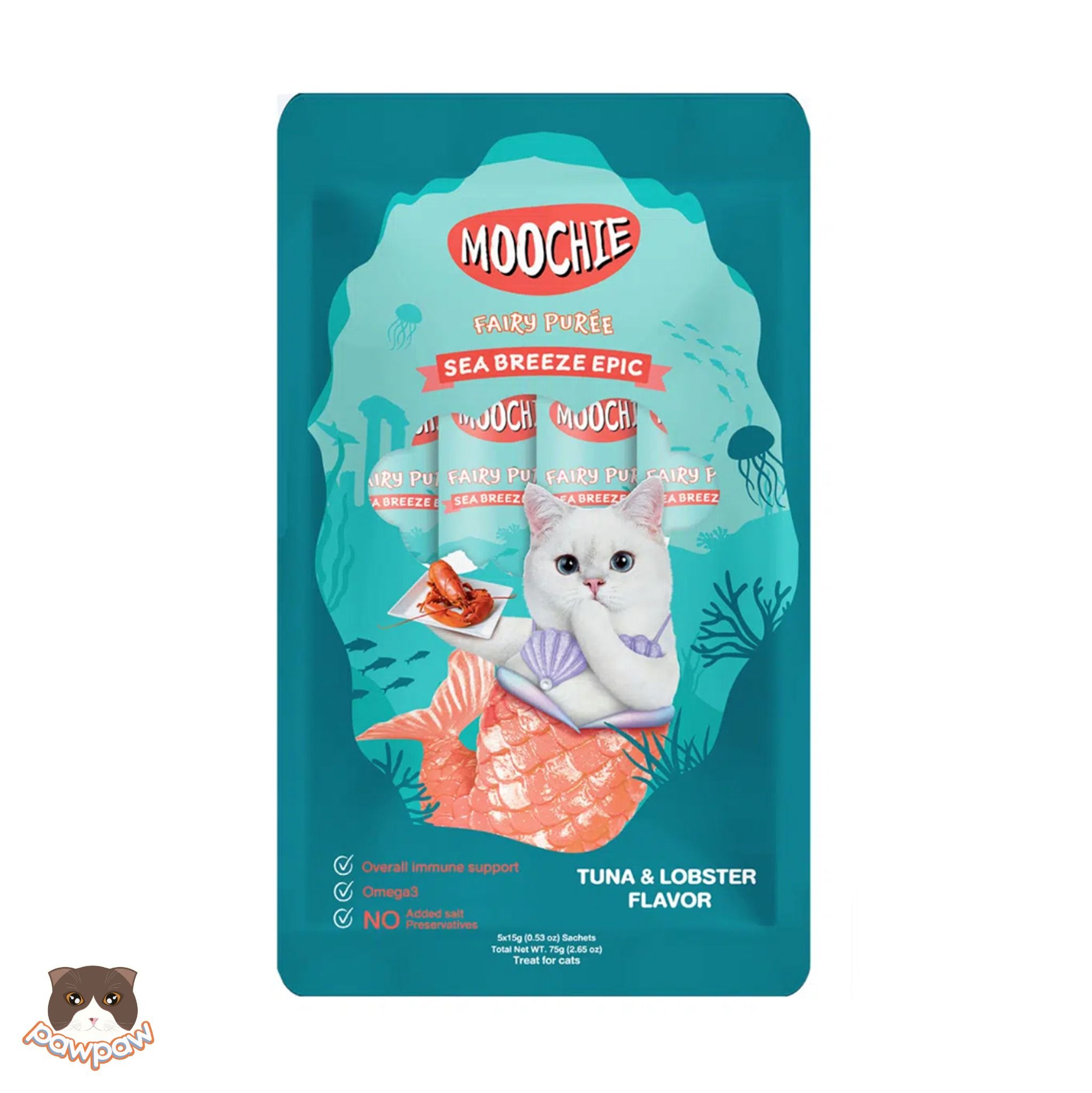  Súp thưởng Moochie Fairy Puree 75g (5 thanh) cho mèo 