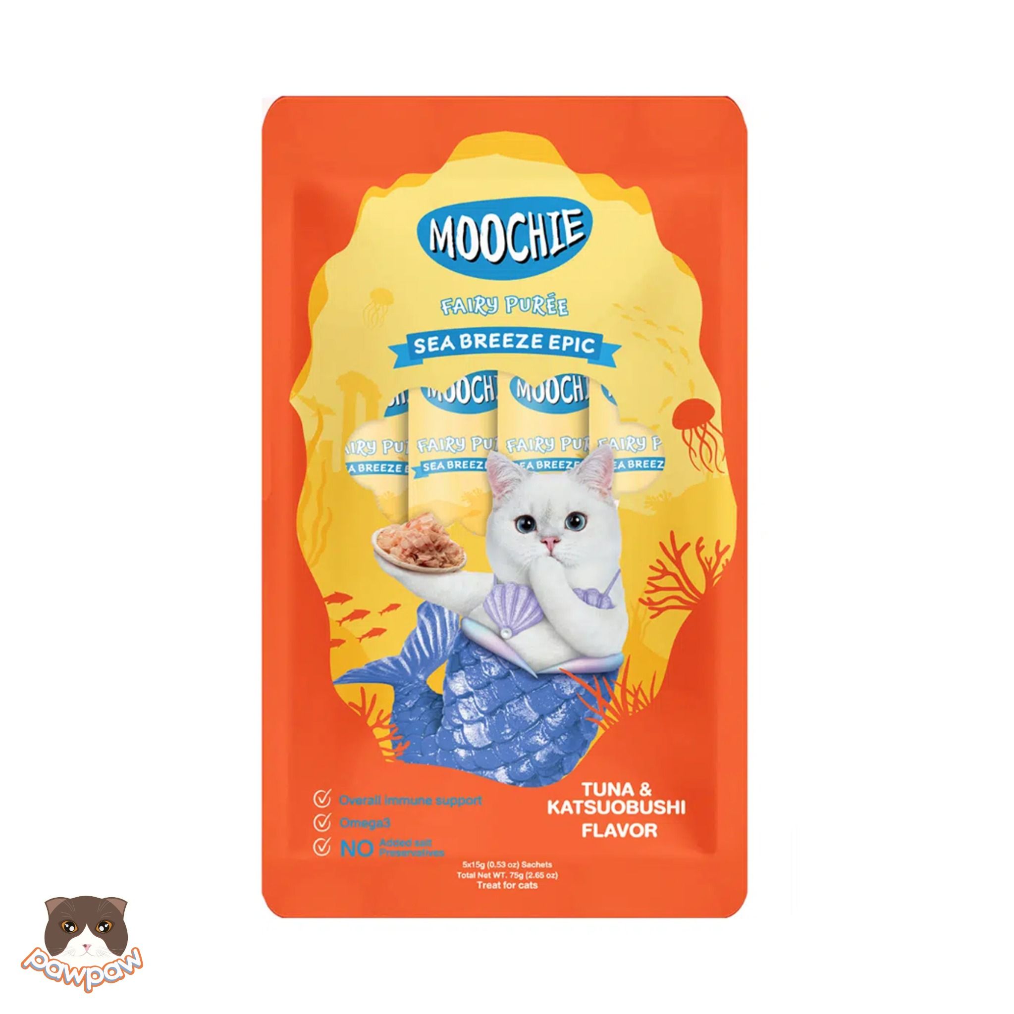  Súp thưởng Moochie Fairy Puree 75g (5 thanh) cho mèo 