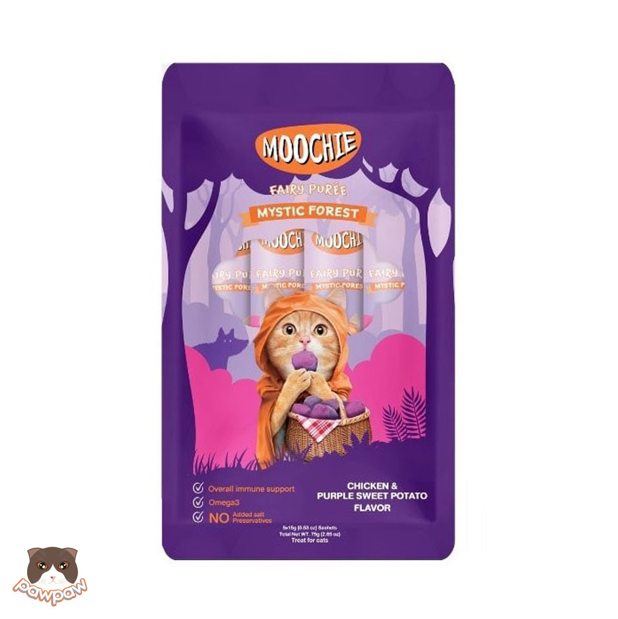  Súp thưởng Moochie Fairy Puree 75g (5 thanh) cho mèo 