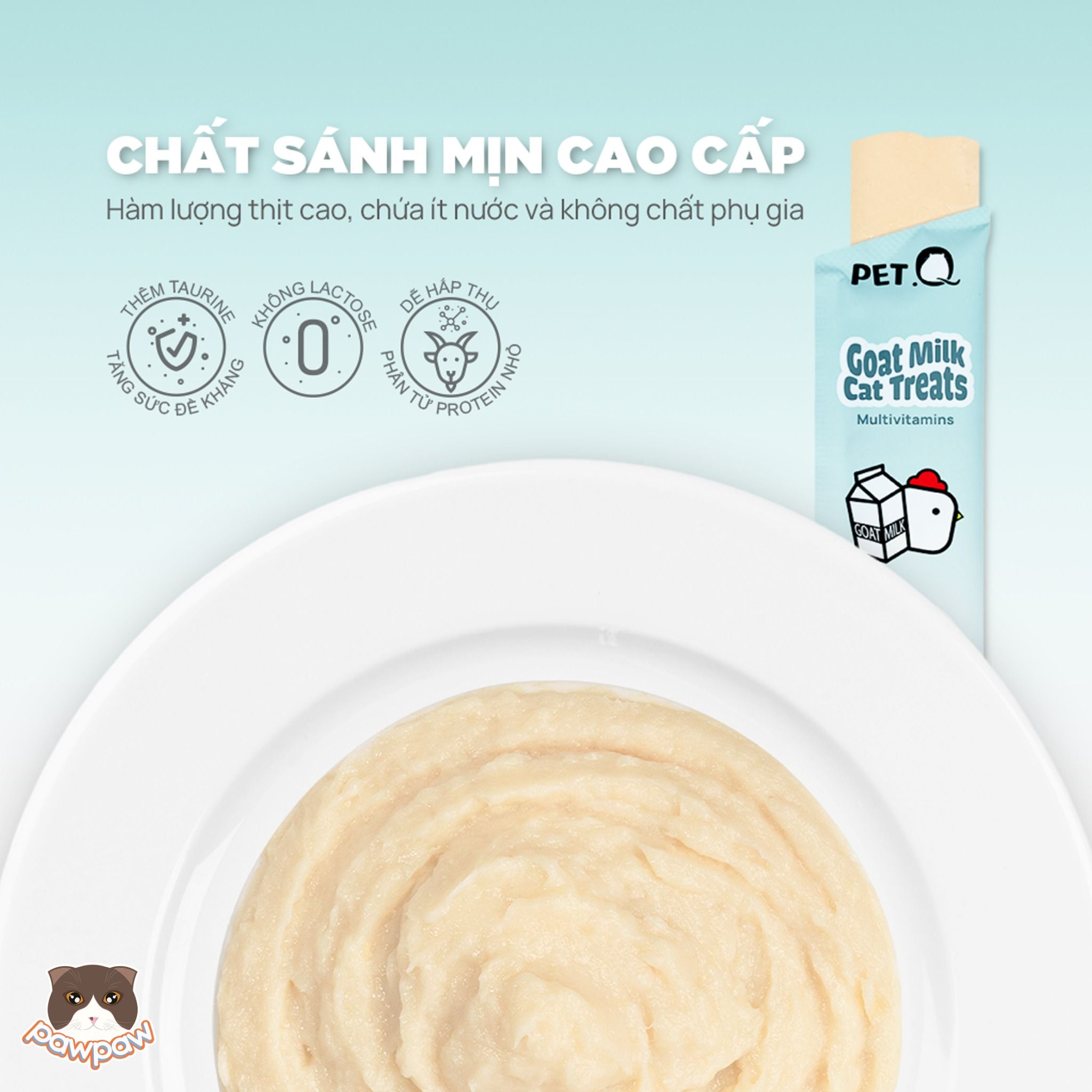 Súp thưởng sữa dê PetQ cho mèo