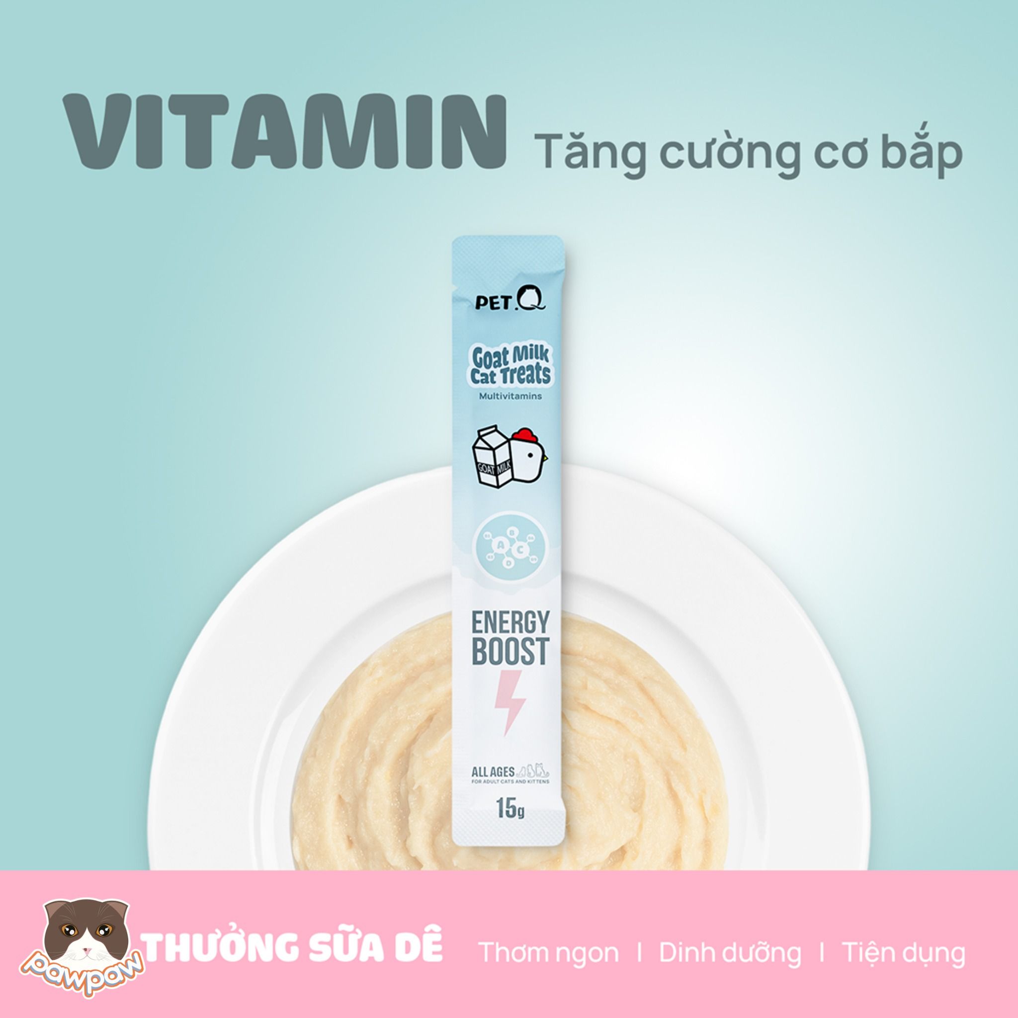 Súp thưởng sữa dê PetQ cho mèo