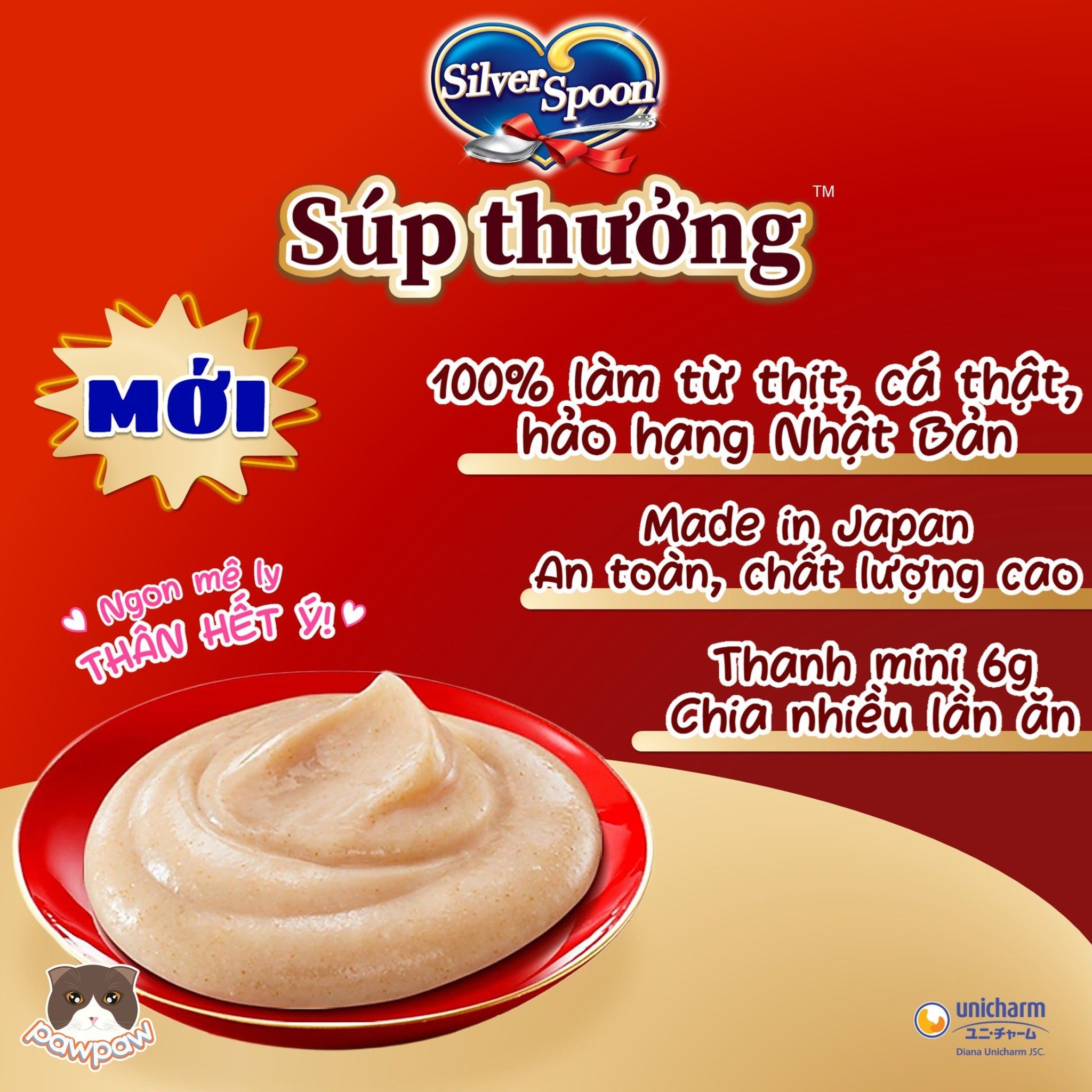 Súp thưởng Silver Spoon gói 8 thanh cho mèo
