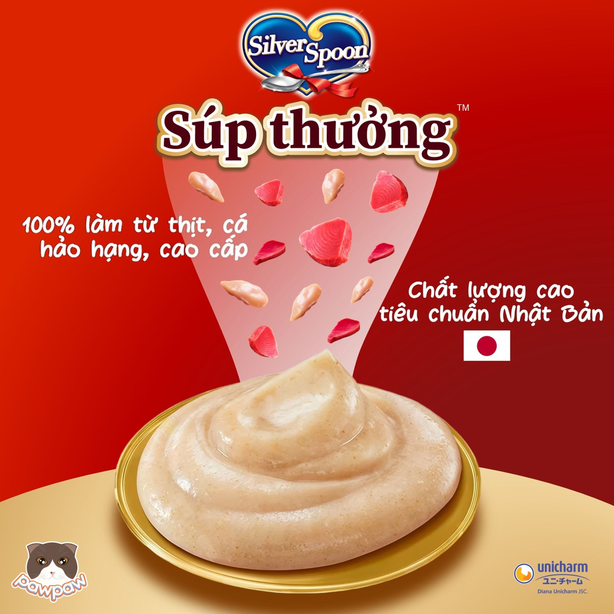 Súp thưởng Silver Spoon gói 8 thanh cho mèo