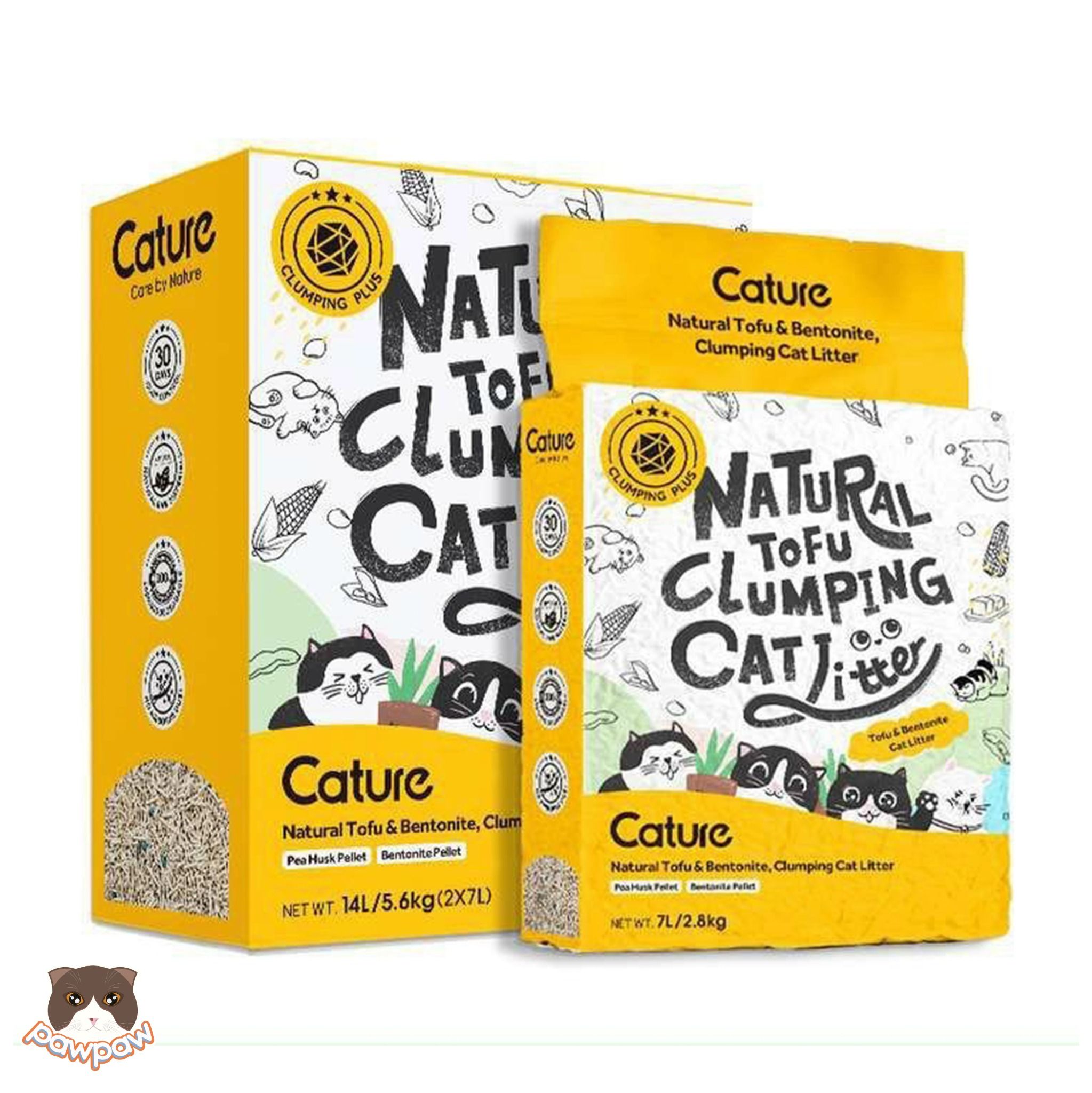 Cát đậu nành Cature Tofu & Bentonite 7L mùi sữa cho mèo