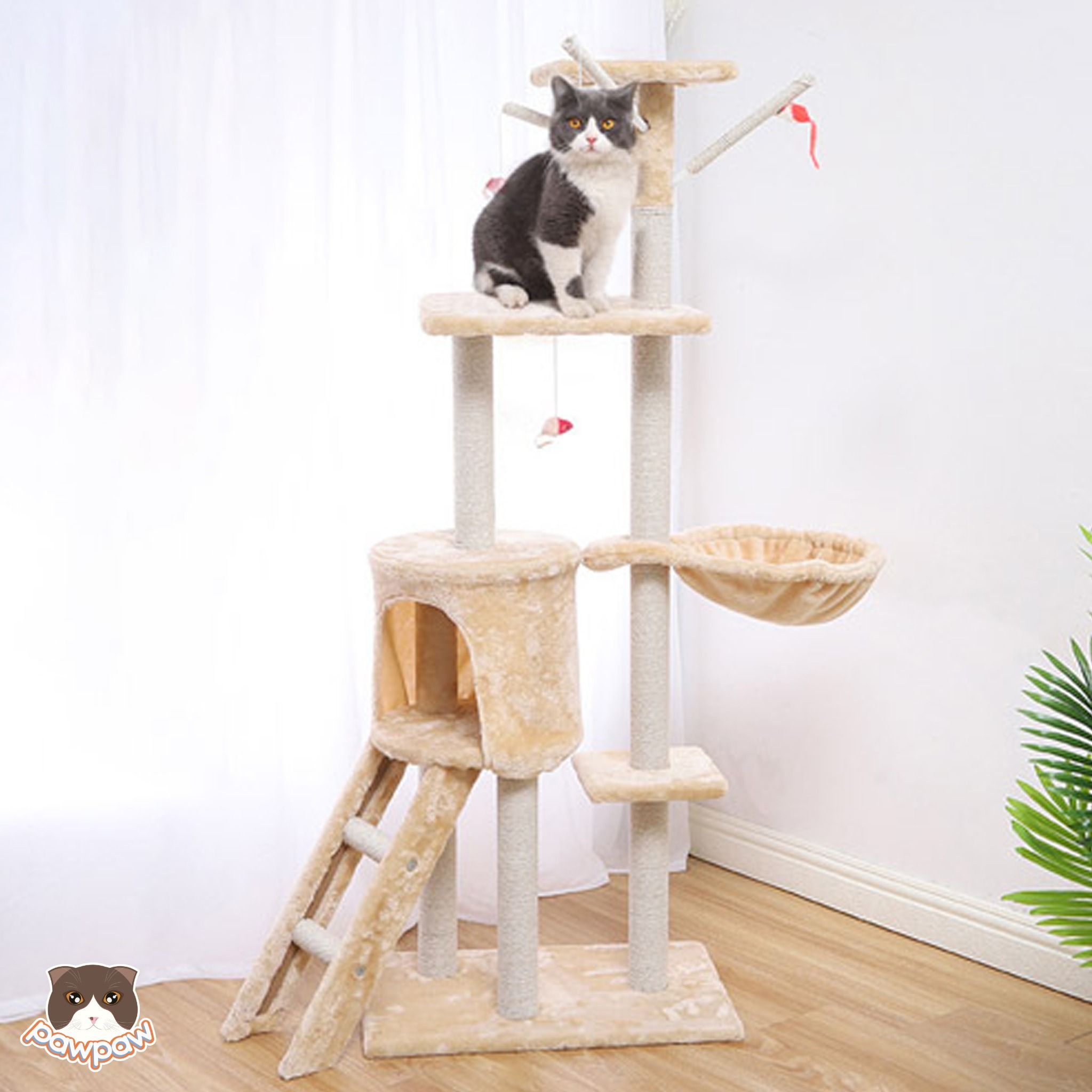 Cat tree - Trụ cào móng 5 tầng cho mèo