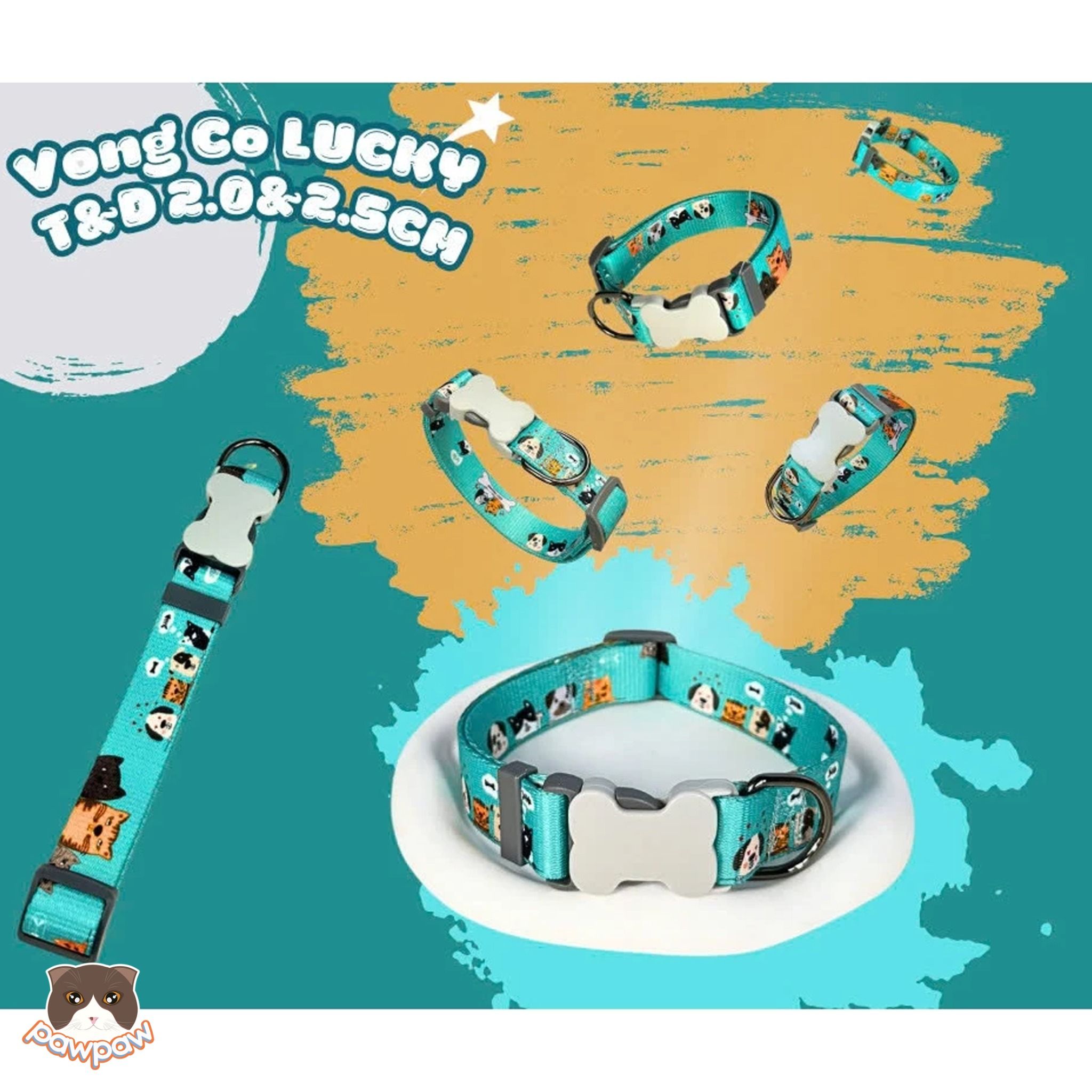 Vòng cổ Lucky T&D cho chó mèo