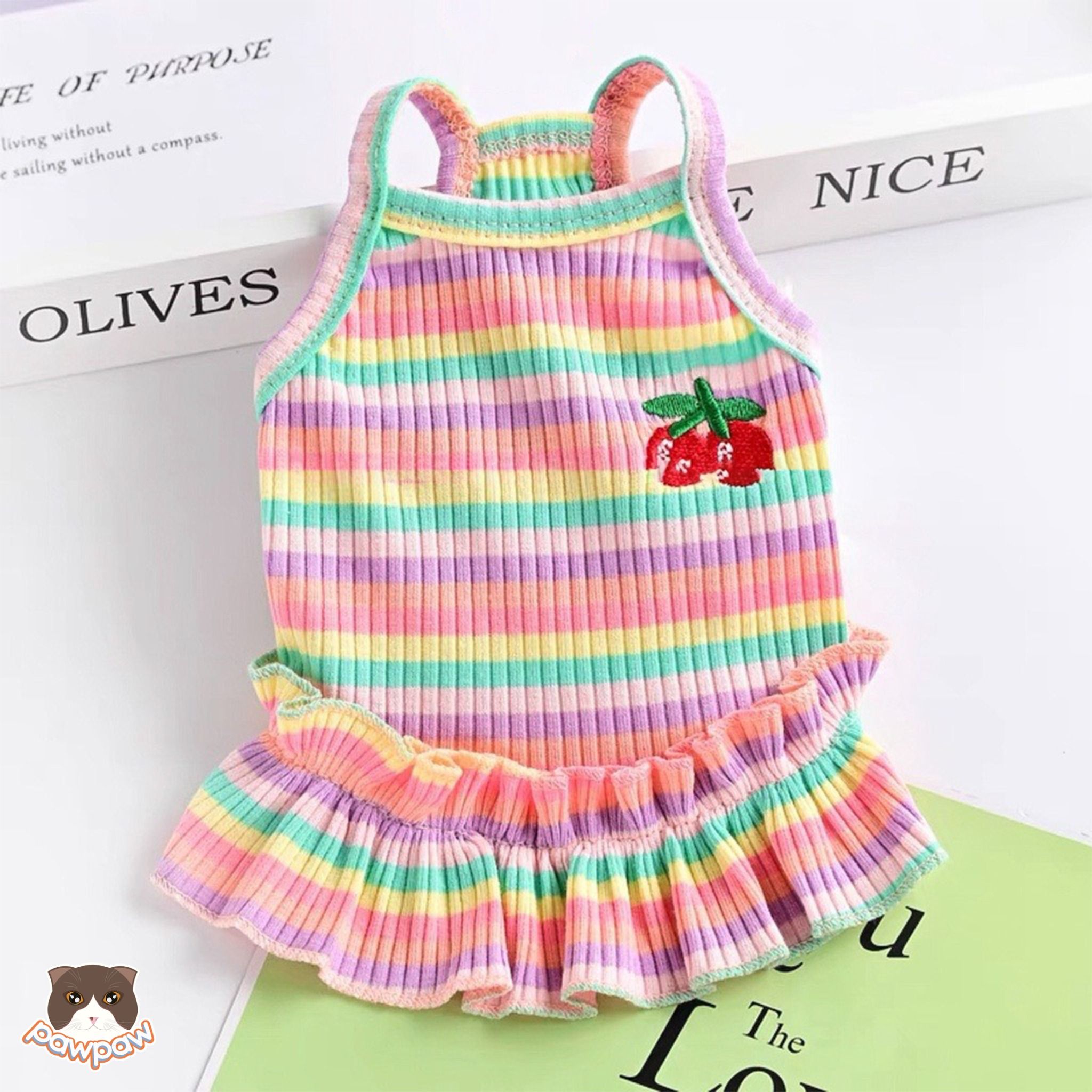 Váy cầu vòng 2 dây cho chó mèo