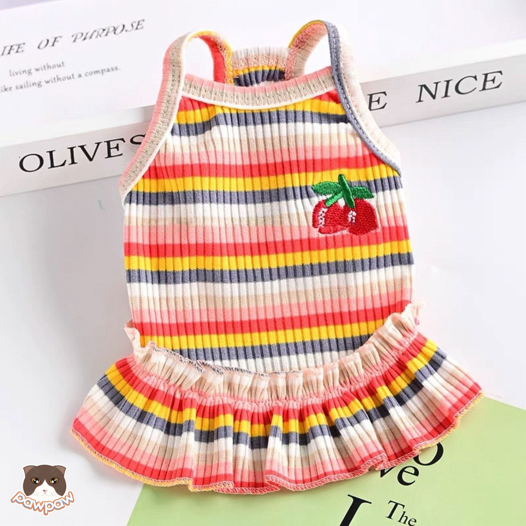 Váy cầu vòng 2 dây cho chó mèo