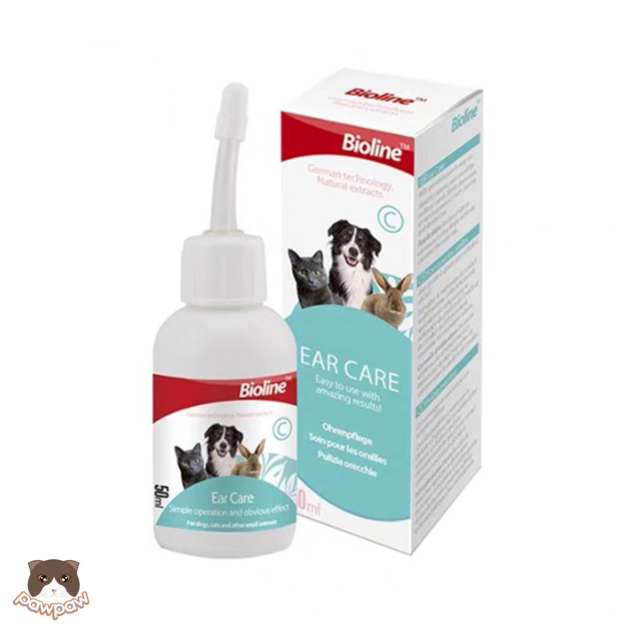 Dung dịch vệ sinh tai Bioline Ear Care 50ml cho chó mèo
