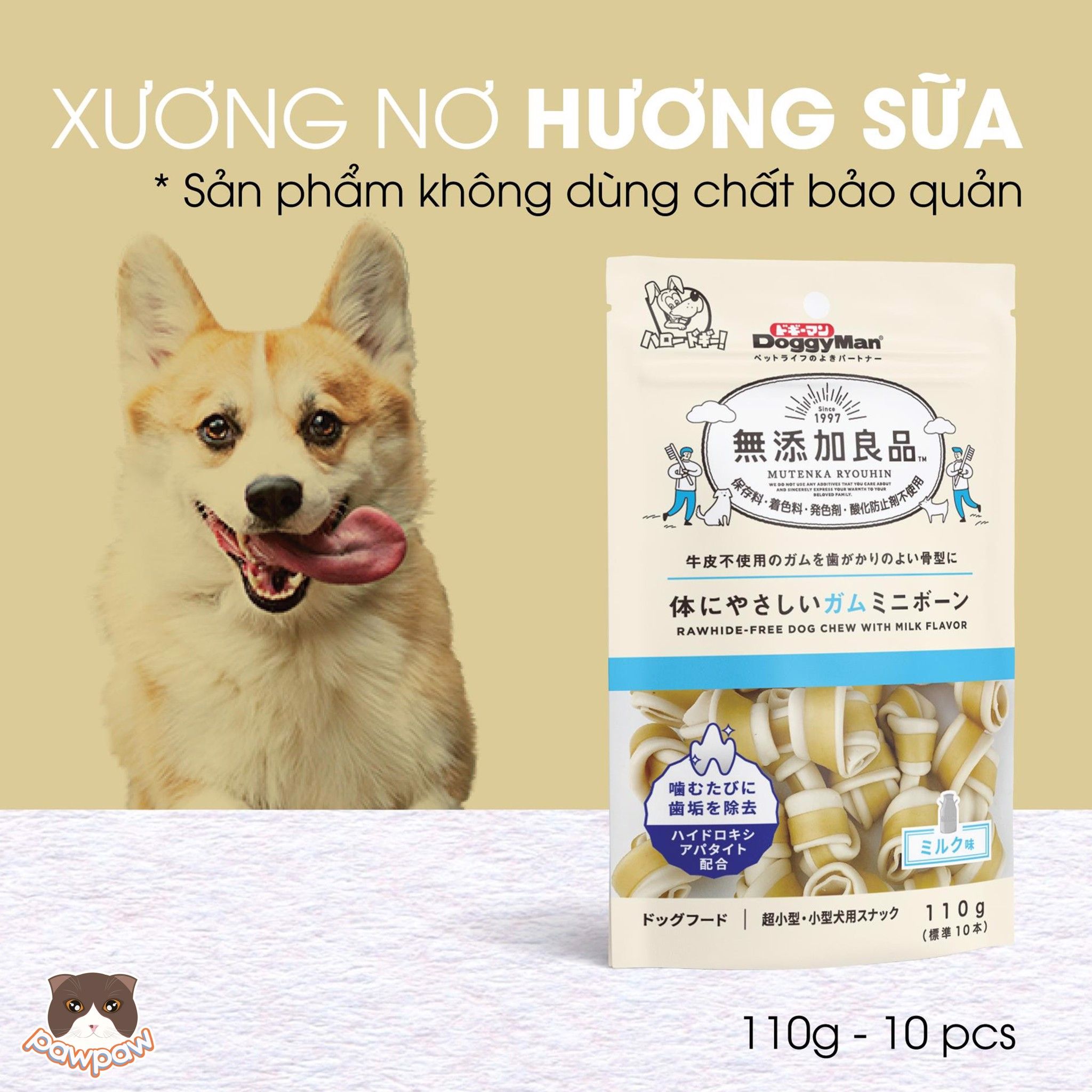 Xương nơ sữa Doggyman 110g cho chó