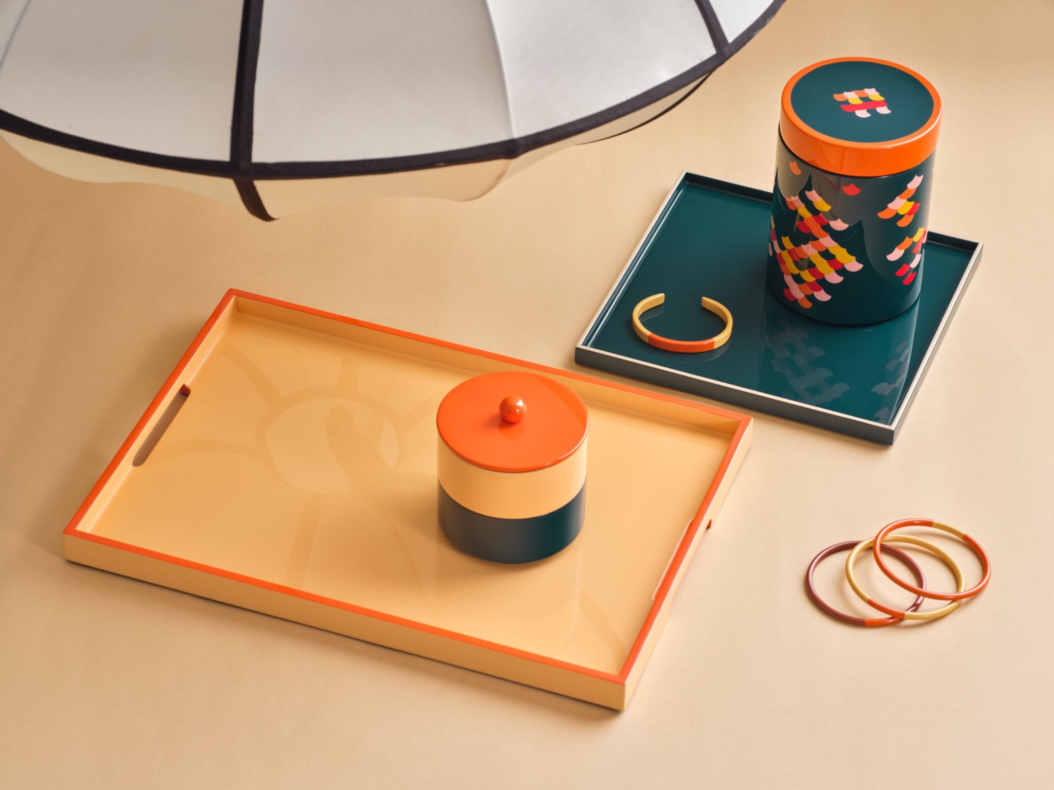 ITM - Lacquer Rectangular Tray S Peach