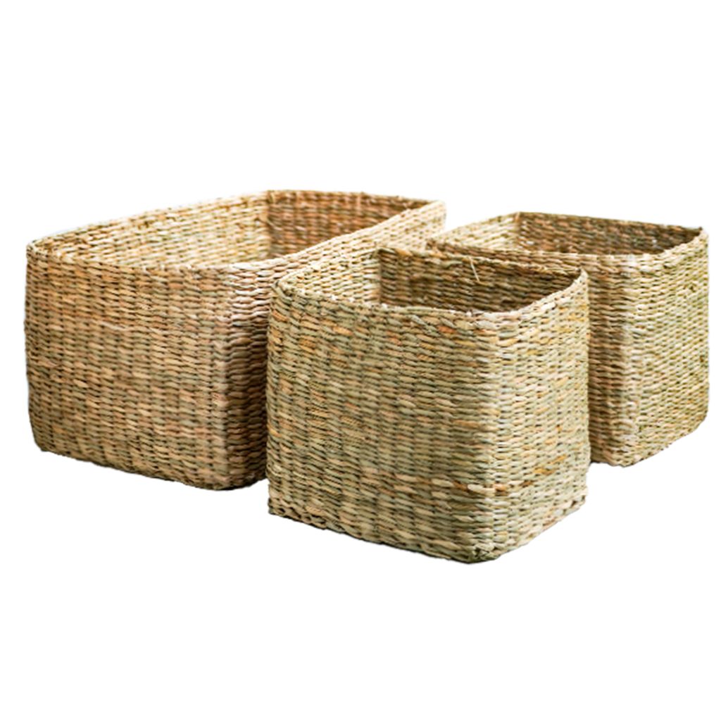  Set Of 3 Storage Seagrass Basket 