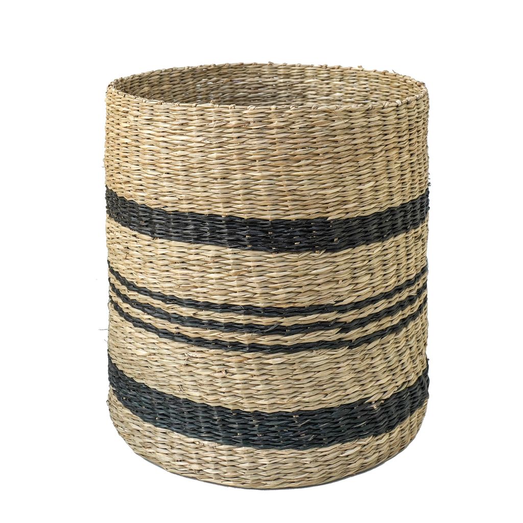 Round Black & Natural Basket