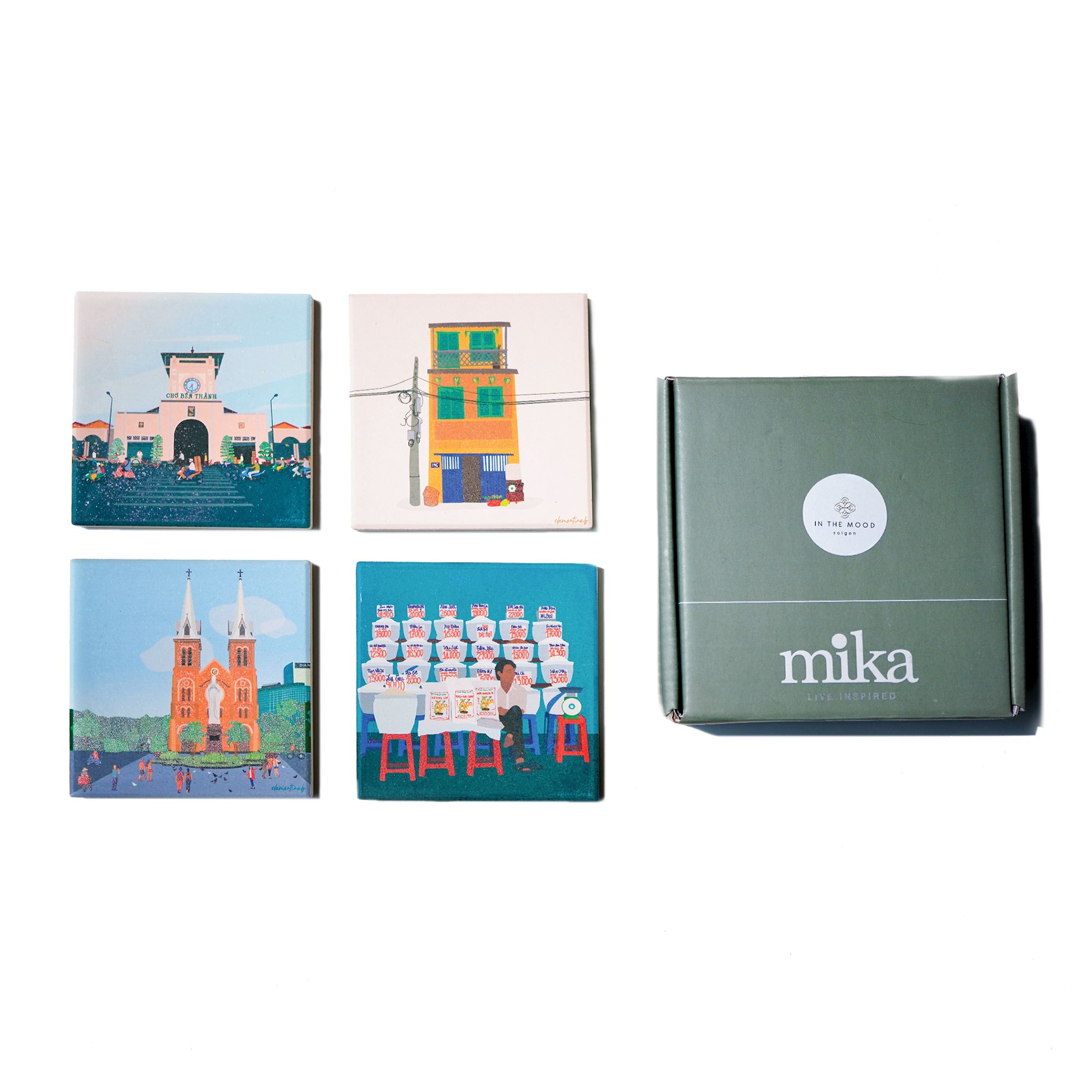Ceramic Saigon Coasters 1