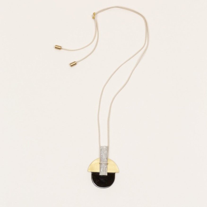 Stone & brass Envol pendant