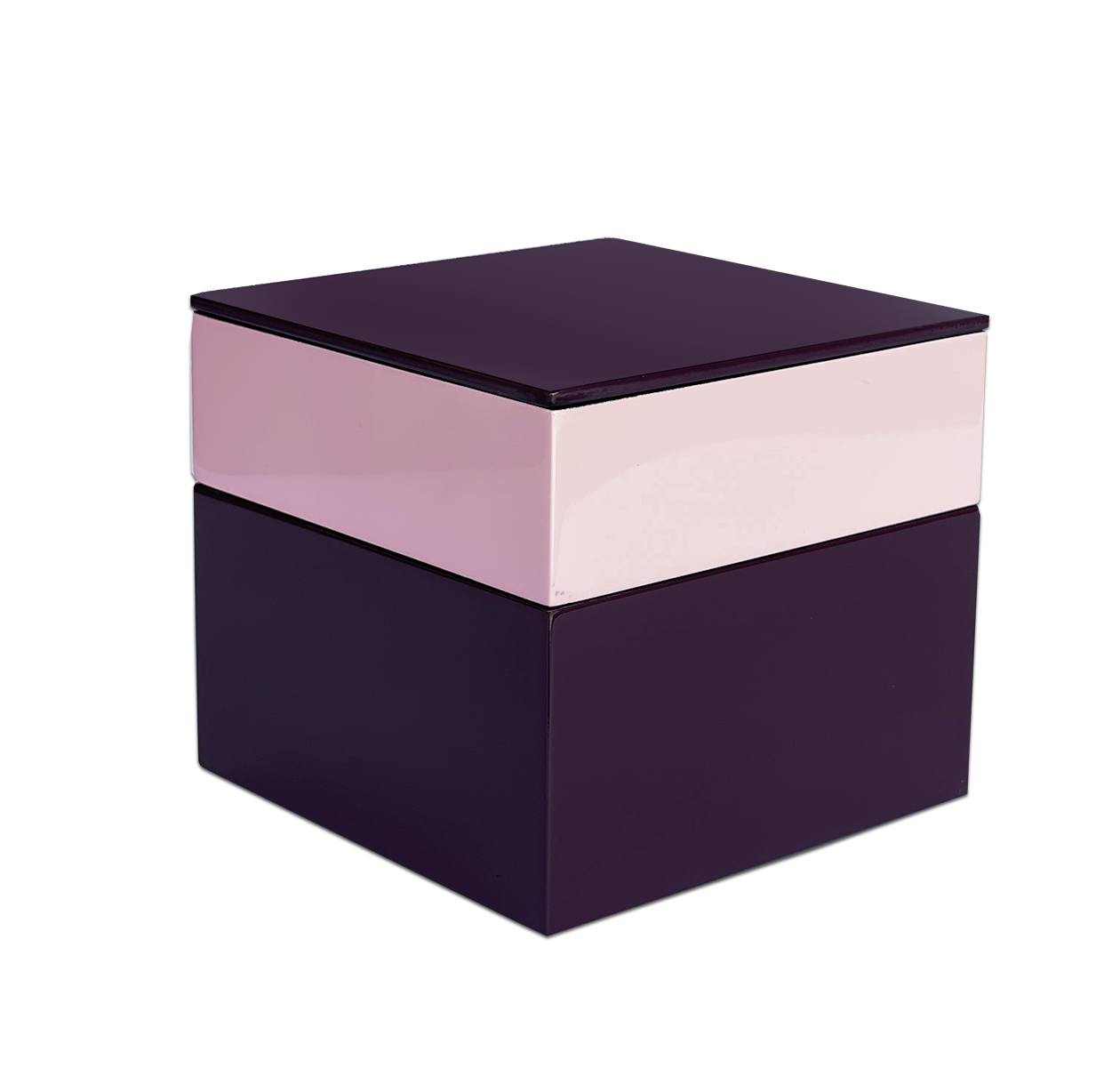  Lacquer Square Stackable Box Purple 