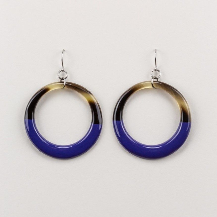  Ring Earrings Indigo Blue 