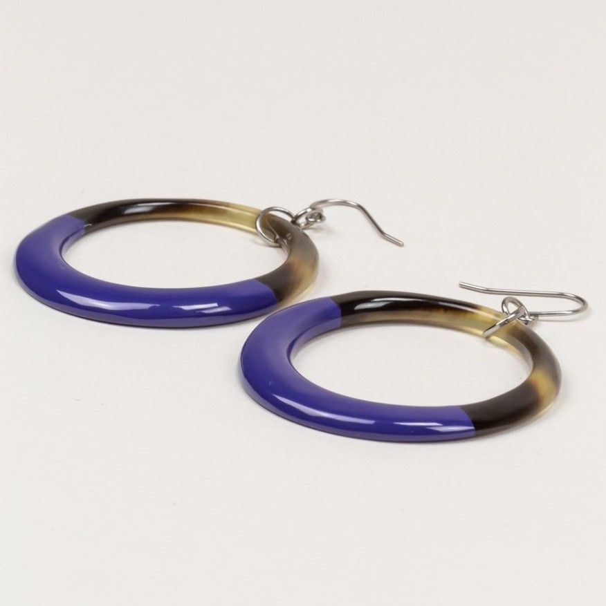  Ring Earrings Indigo Blue 