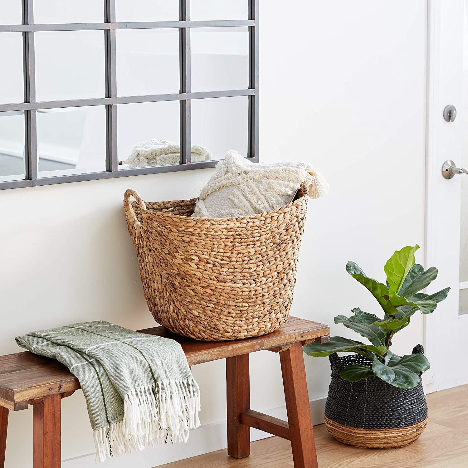  Water hyacinth Basket With Handles 