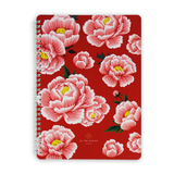  Peonies Notebook - Red 