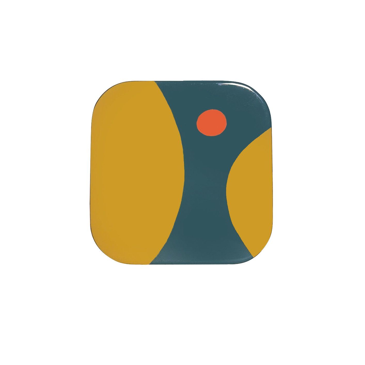 ITM - Lacquer Coasters set Rosewood - Dark Green - Orange color