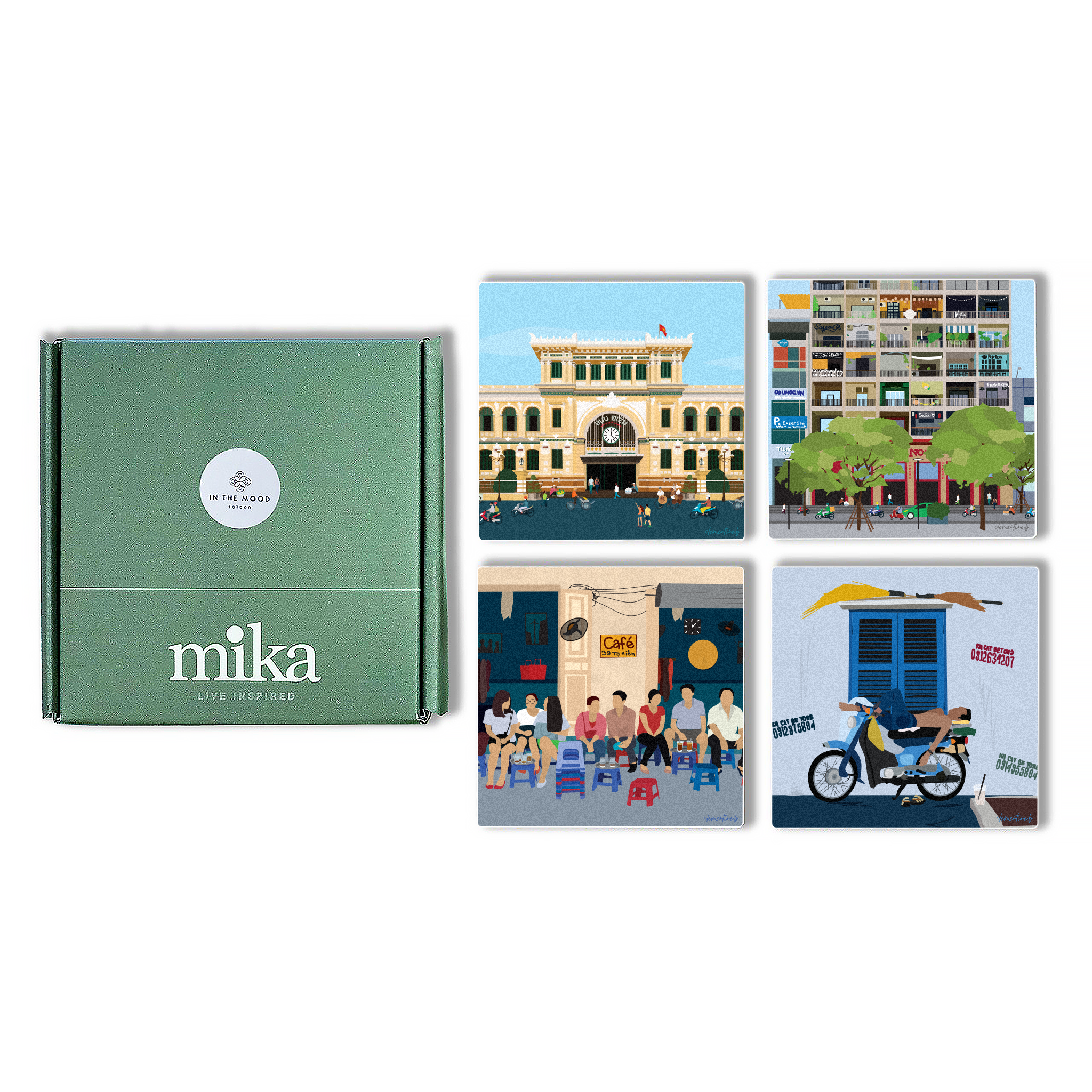 Ceramic Saigon Coasters 2
