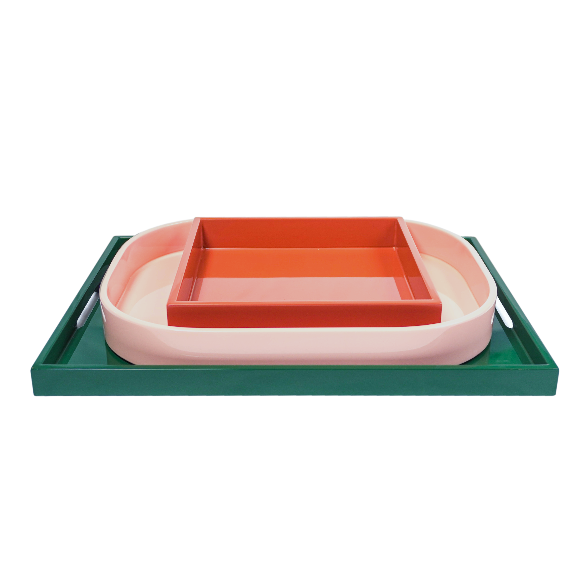 Rectangular Lacquer Tray Green