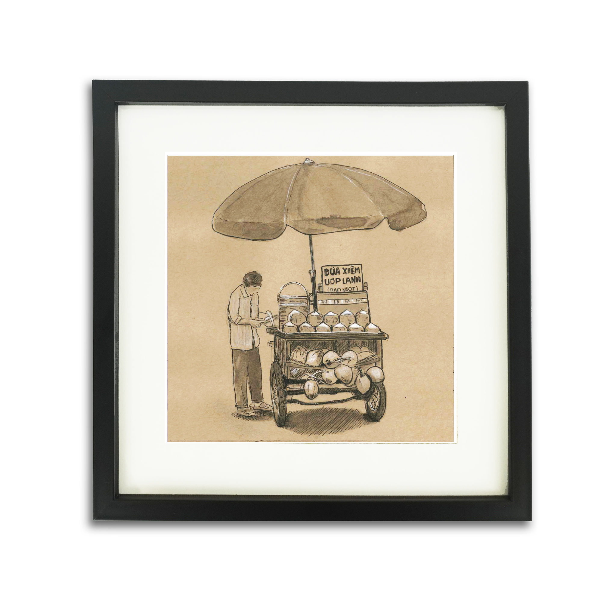 Square Poster Black Drawing Dua Xiem Uop Lanh