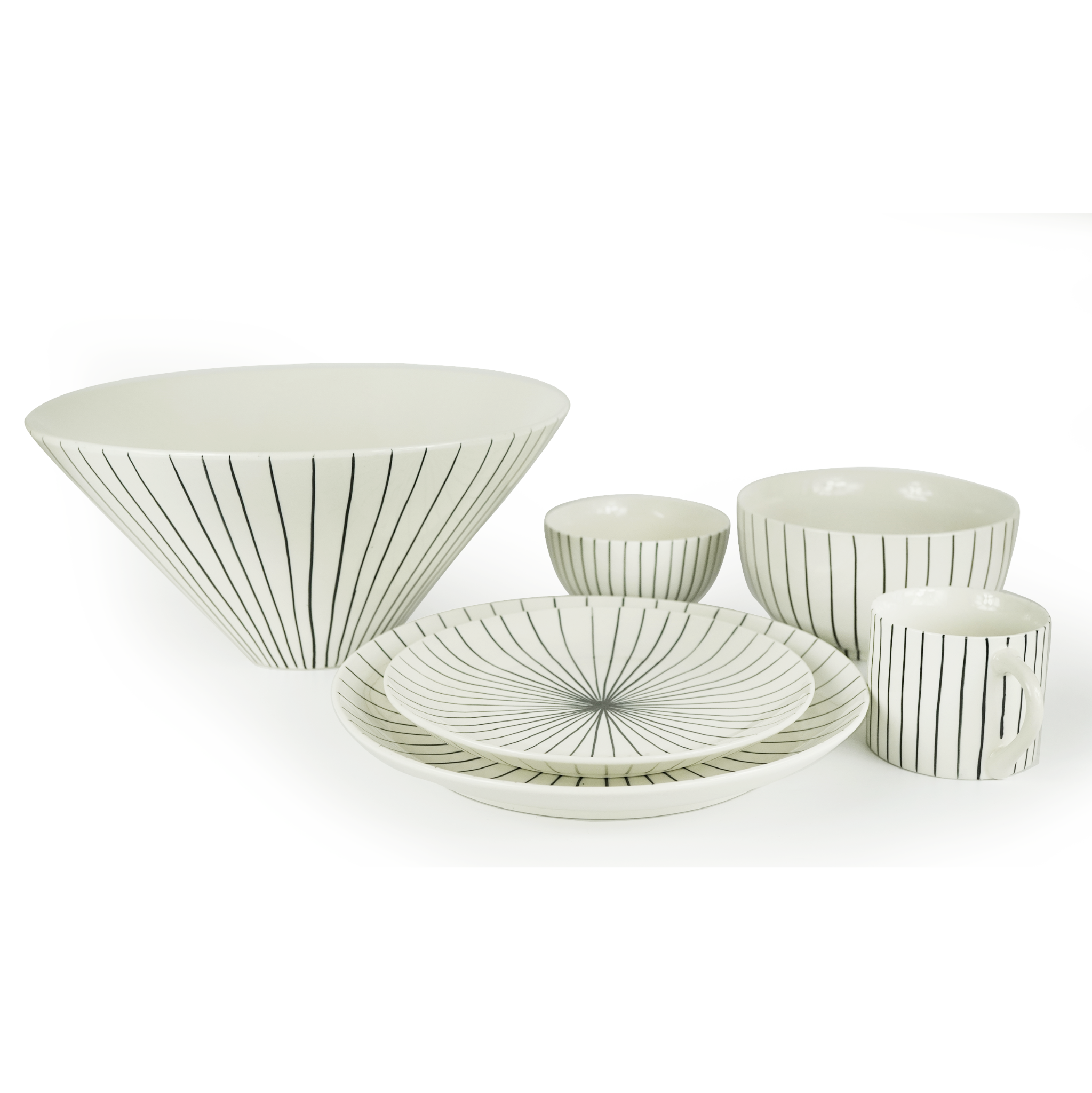 Lines Ceramic Serving Bowl