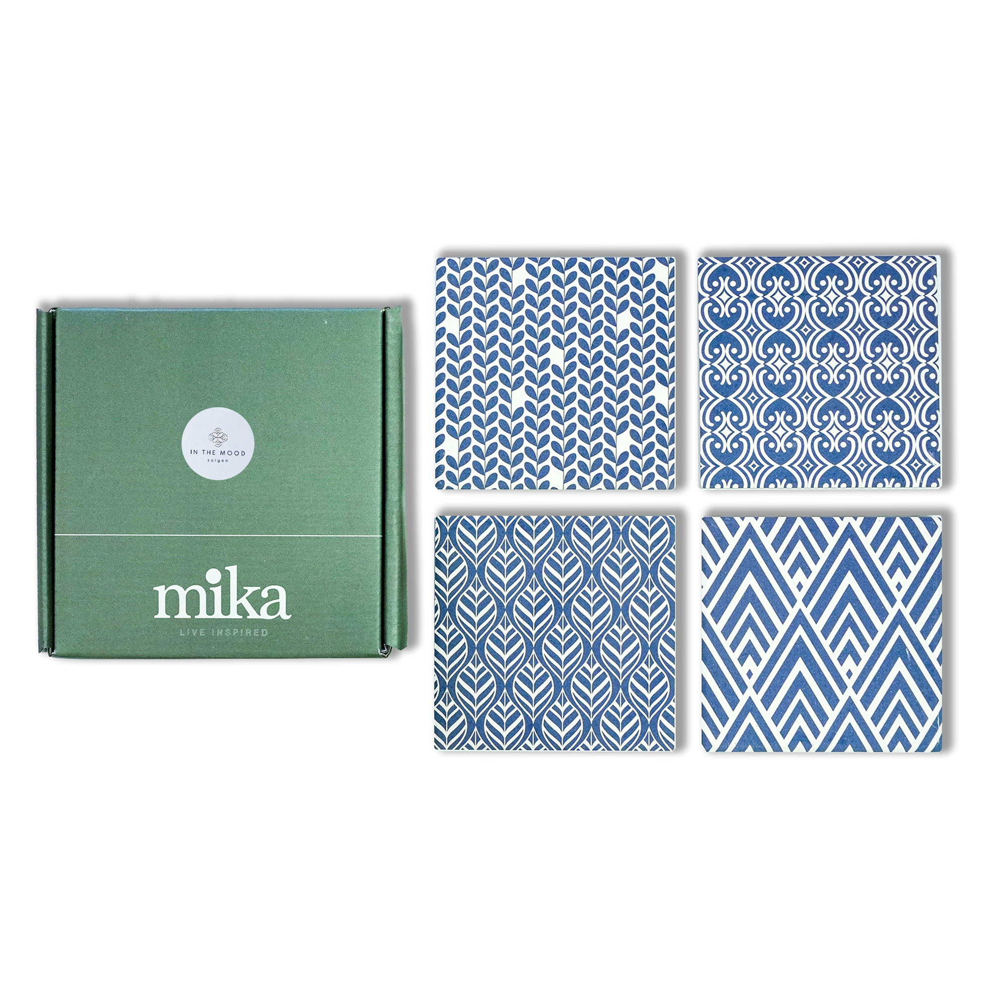 Ceramic Blue Pattern Coasters