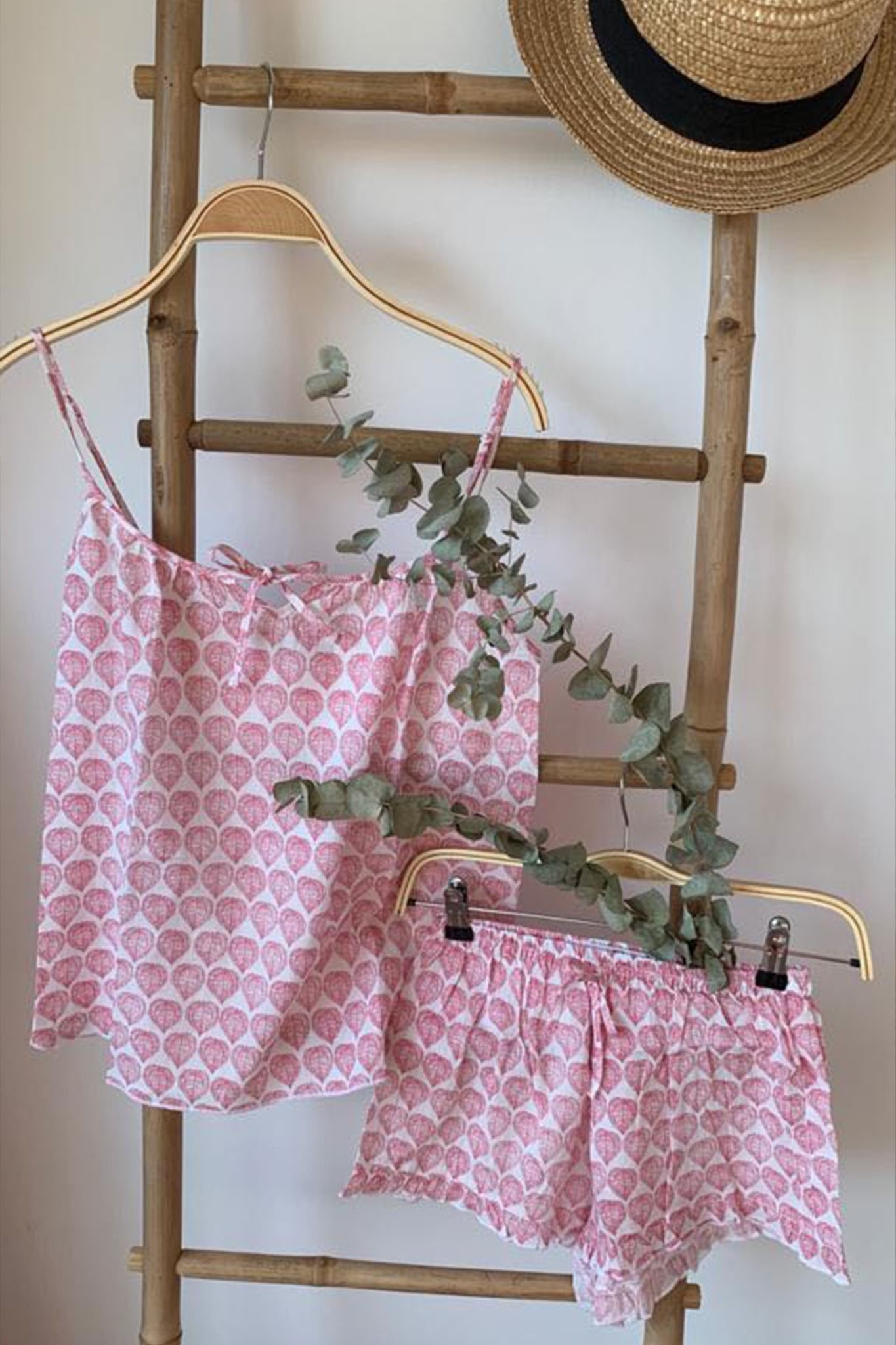Pyjama Short & Top Red Leaves