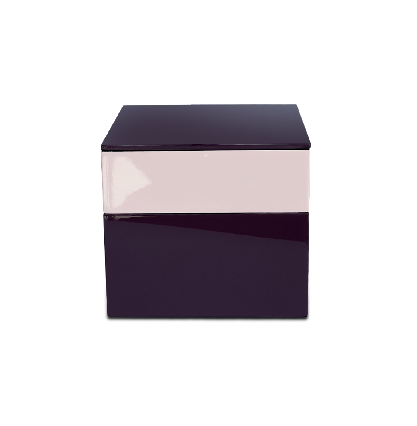 Lacquer Square Stackable Box Purple