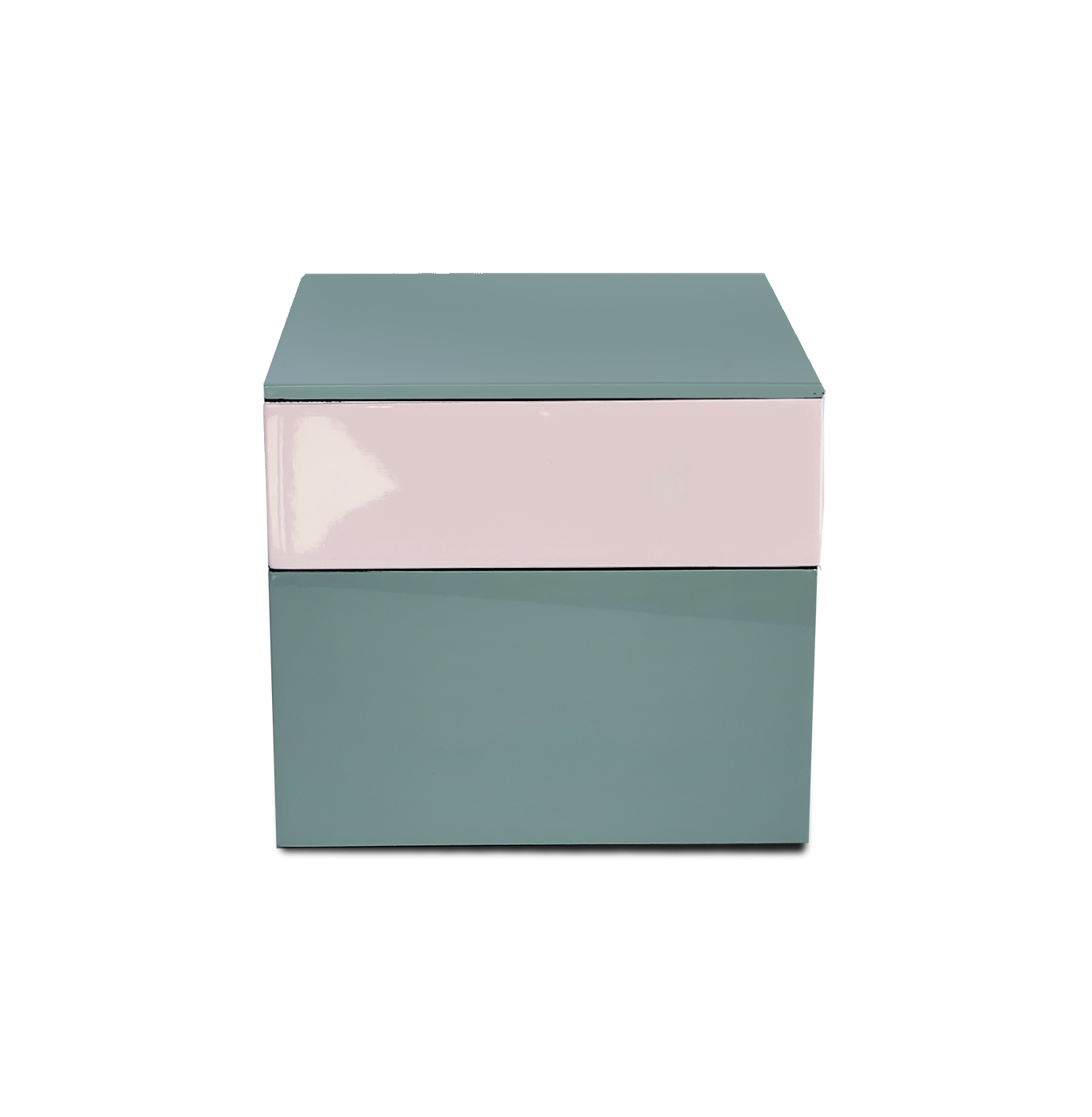 Lacquer Square Stackable Box Light Green
