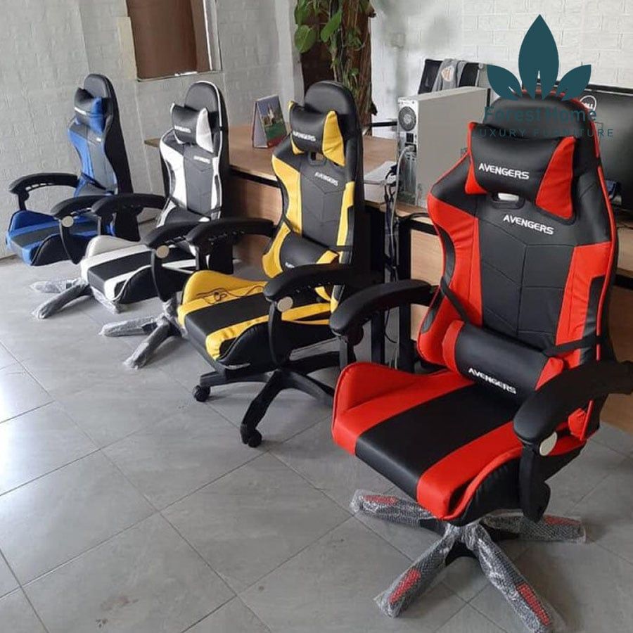 GM003 - GHẾ GAMING BỌC DA CÓ GÁC CHÂN