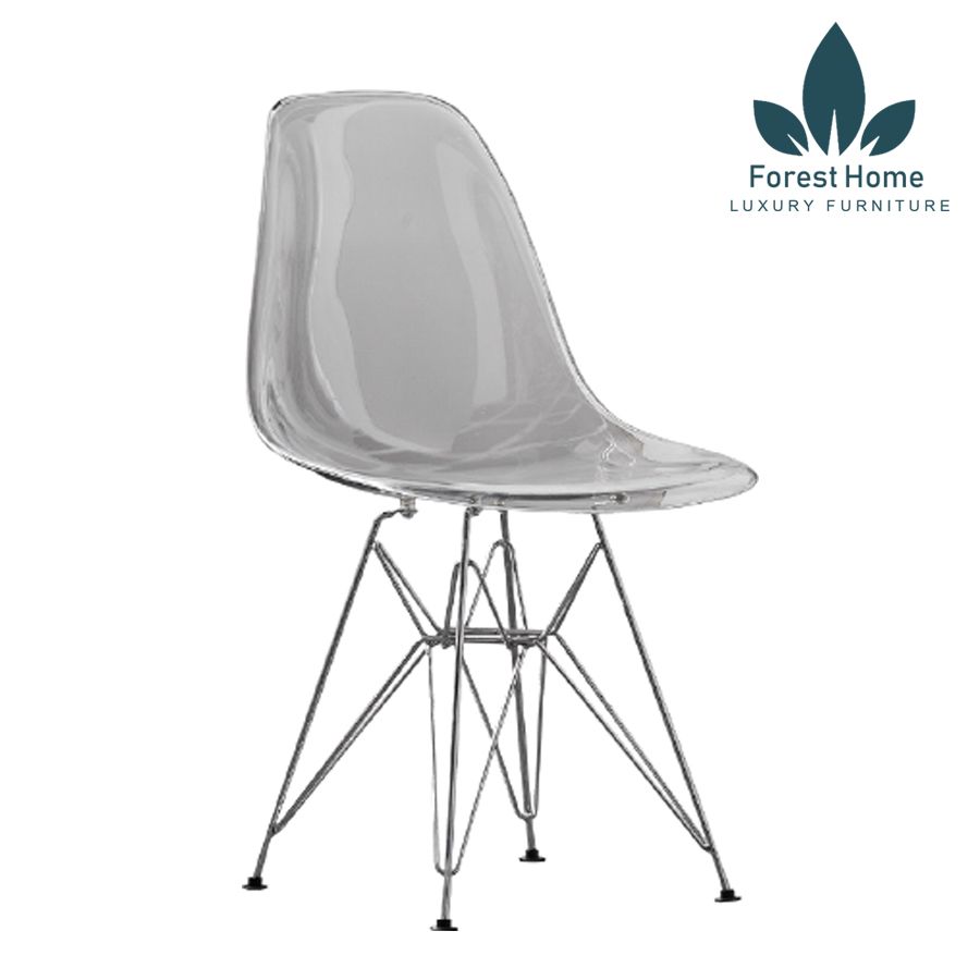EA6 - GHẾ EAMES TRONG SUỐT CHÂN THÉP
