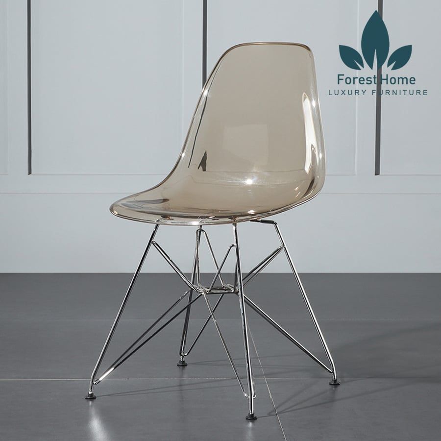 EA6 - GHẾ EAMES TRONG SUỐT CHÂN THÉP