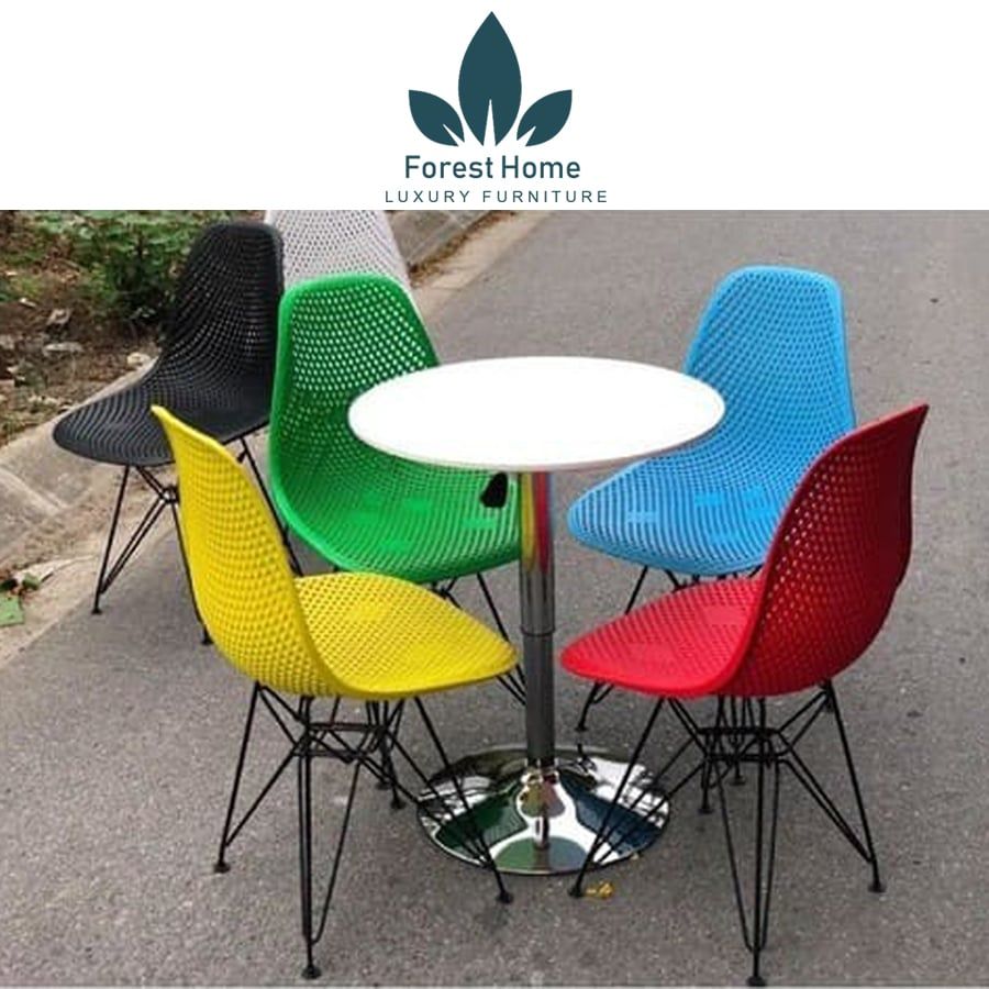 EA24 - GHẾ EAMES MẶT LƯỚI CHÂN SẮT