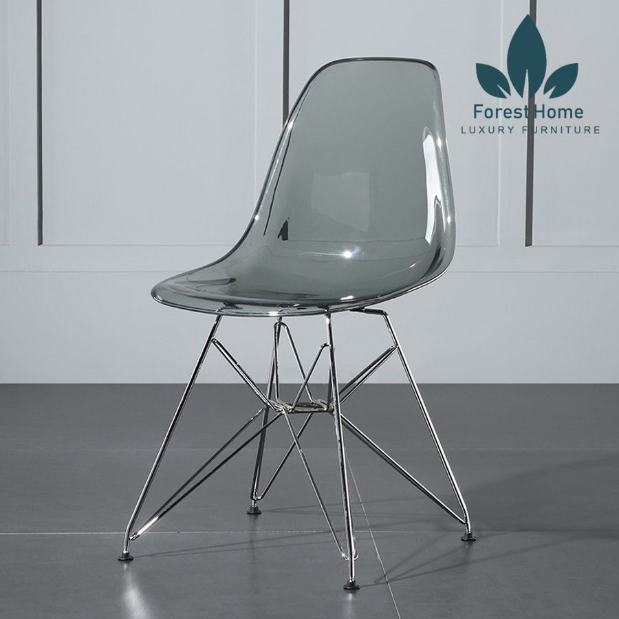 EA6 - GHẾ EAMES TRONG SUỐT CHÂN THÉP