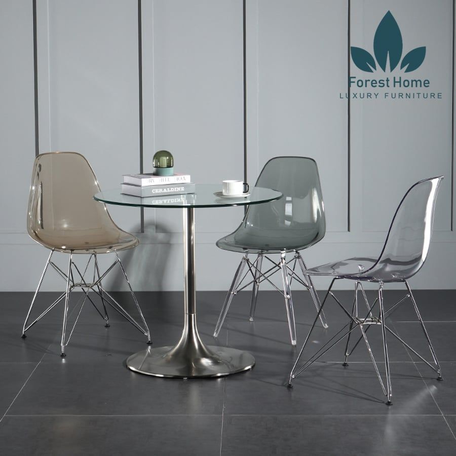 EA6 - GHẾ EAMES TRONG SUỐT CHÂN THÉP