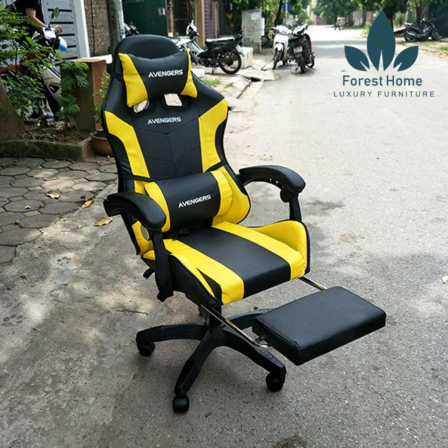 GM003 - GHẾ GAMING BỌC DA CÓ GÁC CHÂN