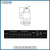 Khóa treo Gang bấm Việp Tiệp 01521