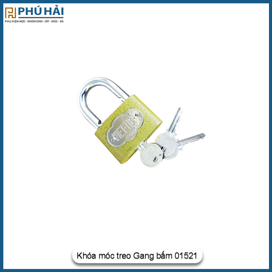 Khóa treo Gang bấm 01521 sơn vân búa Việp Tiệp